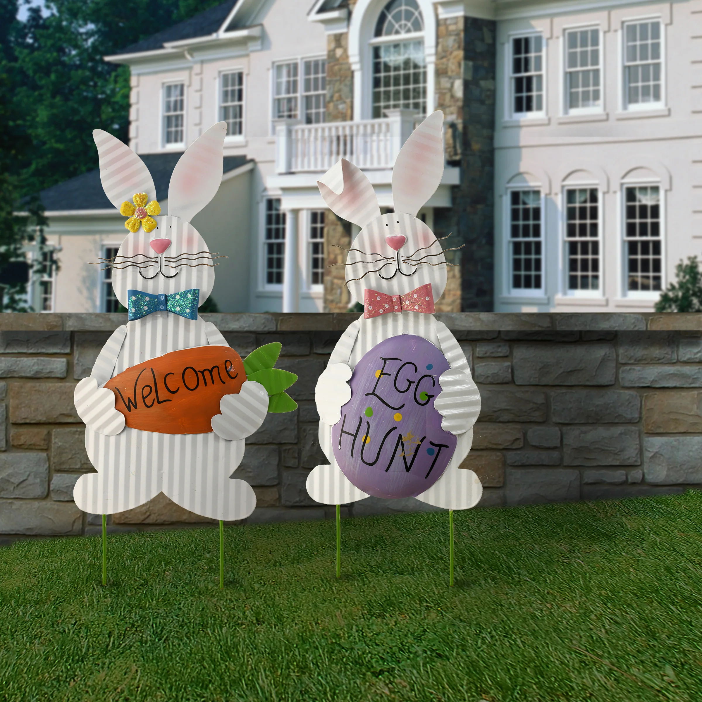 20 in. Easter Bunny Table Decorations, Set of 2 - Image 2