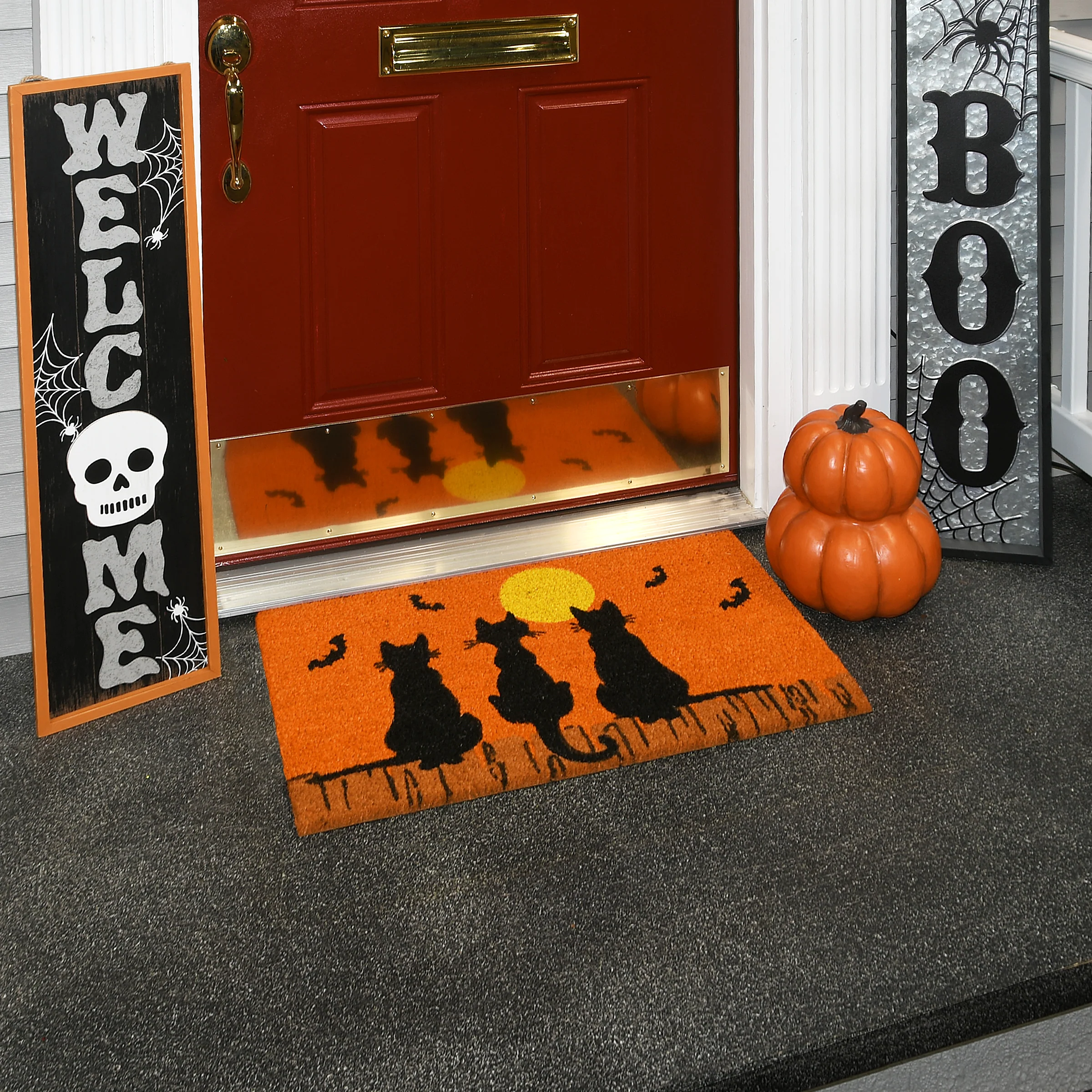 National Tree Company Three Cats Doormat Decoration, Halloween Collection, 30 Inches - Image 2