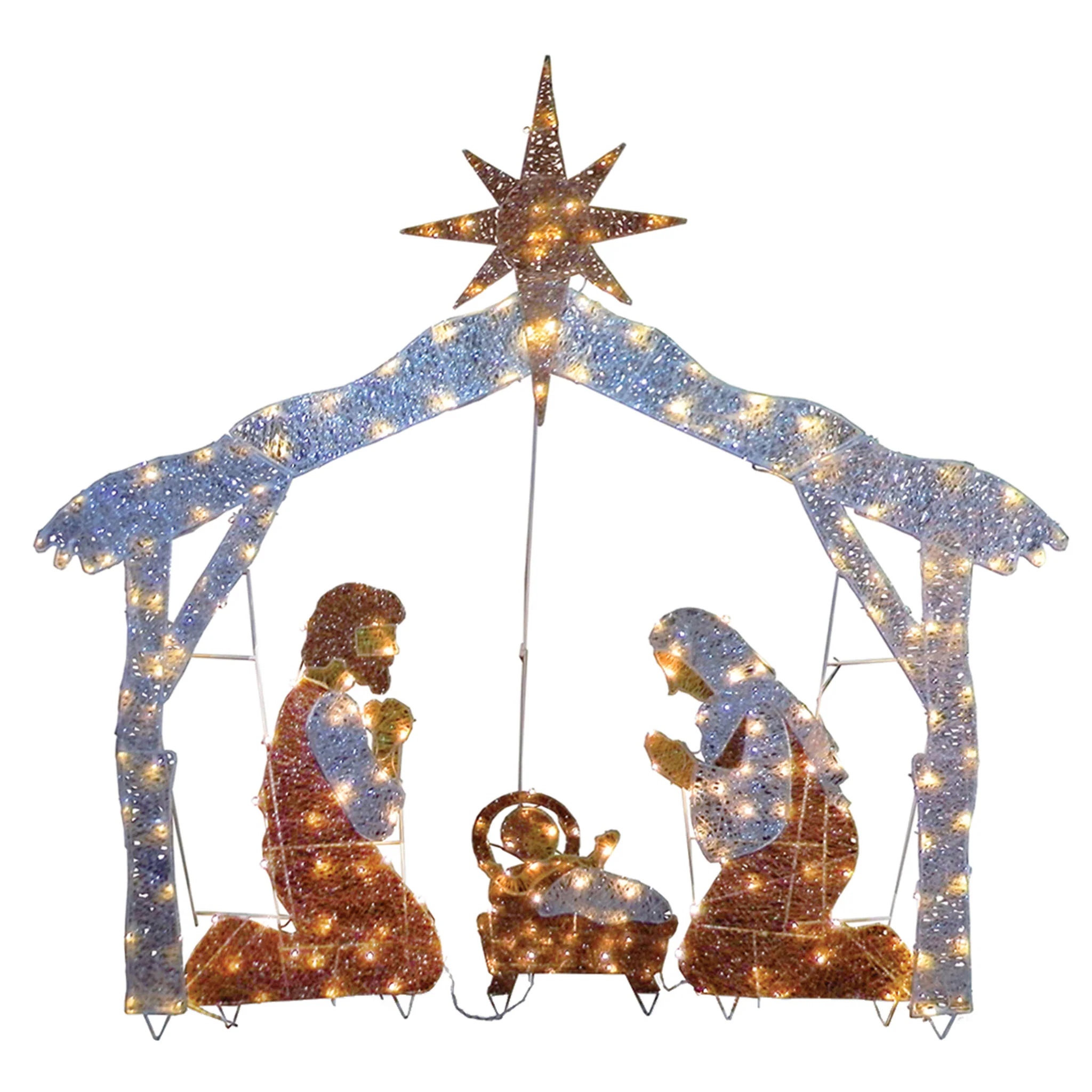 72 in. Nativity Scene with White LED Lights, Plug-In - Image 6