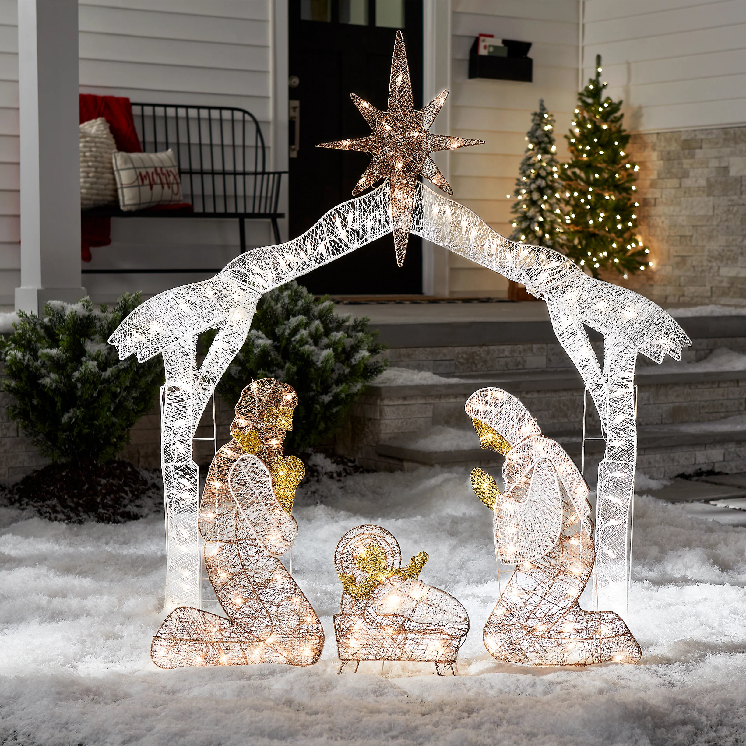 55 in. Crystal Splendor Prelit Nativity Set, Plug-In - Image 2