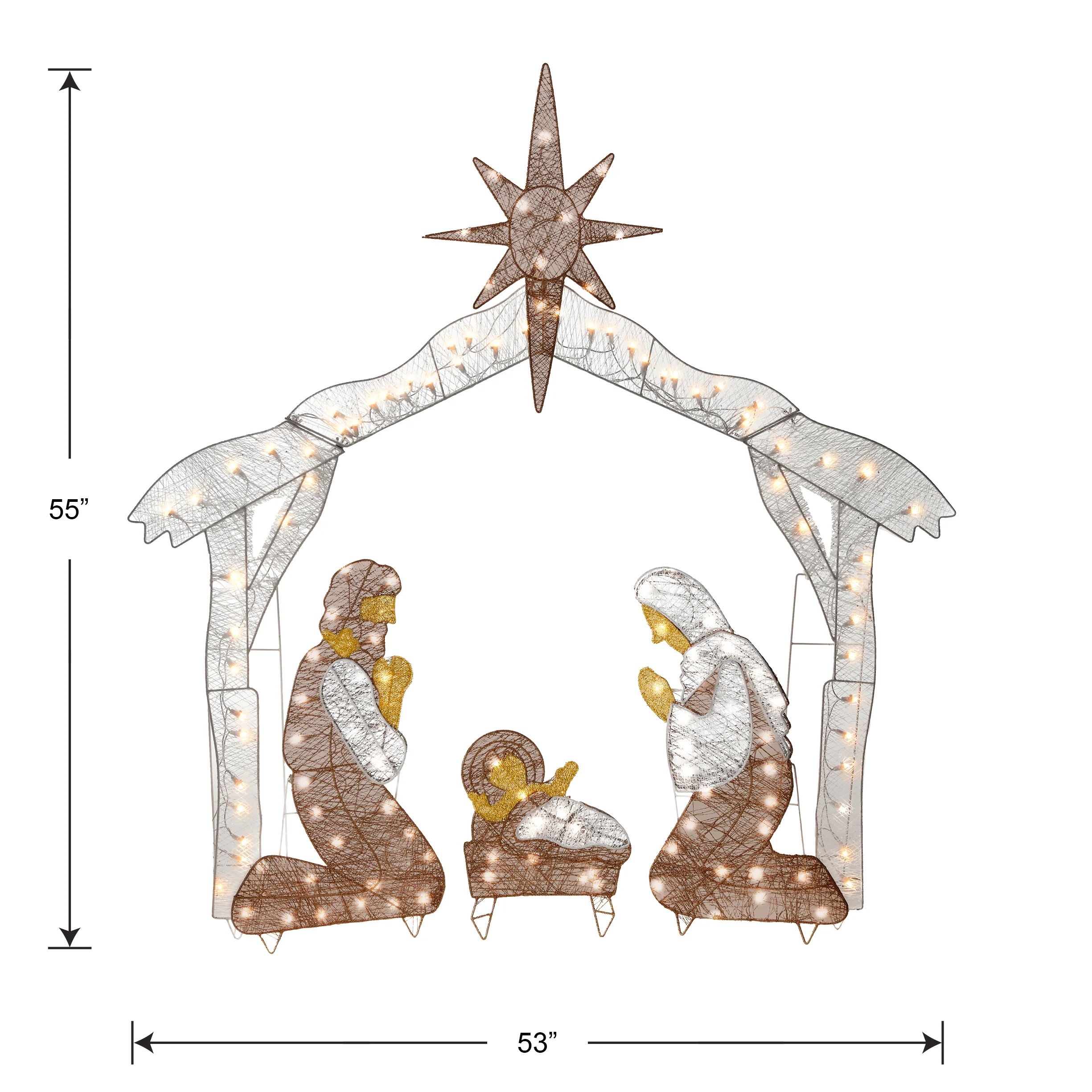 55 in. Crystal Splendor Prelit Nativity Set, Plug-In - Image 4