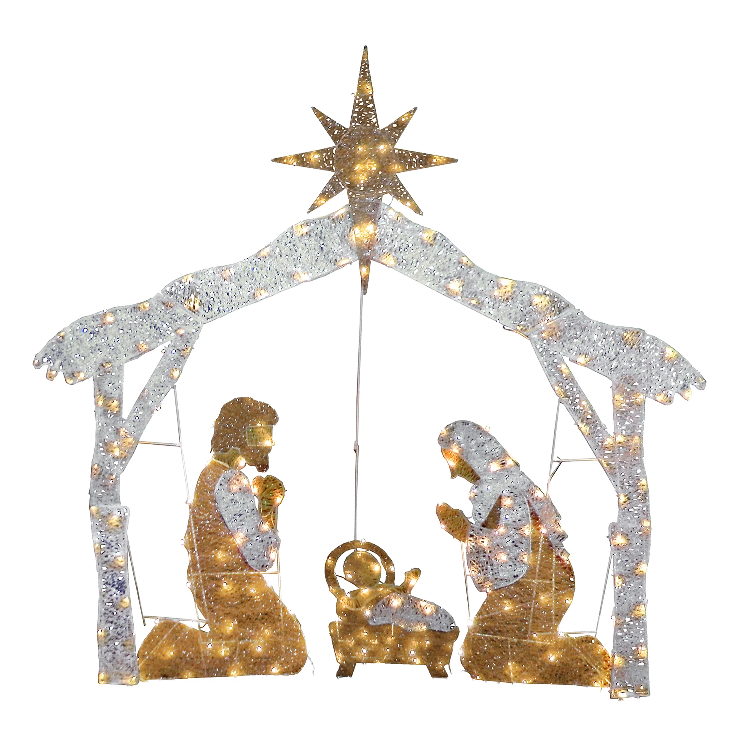 55 in. Crystal Splendor Prelit Nativity Set, Plug-In - Image 5