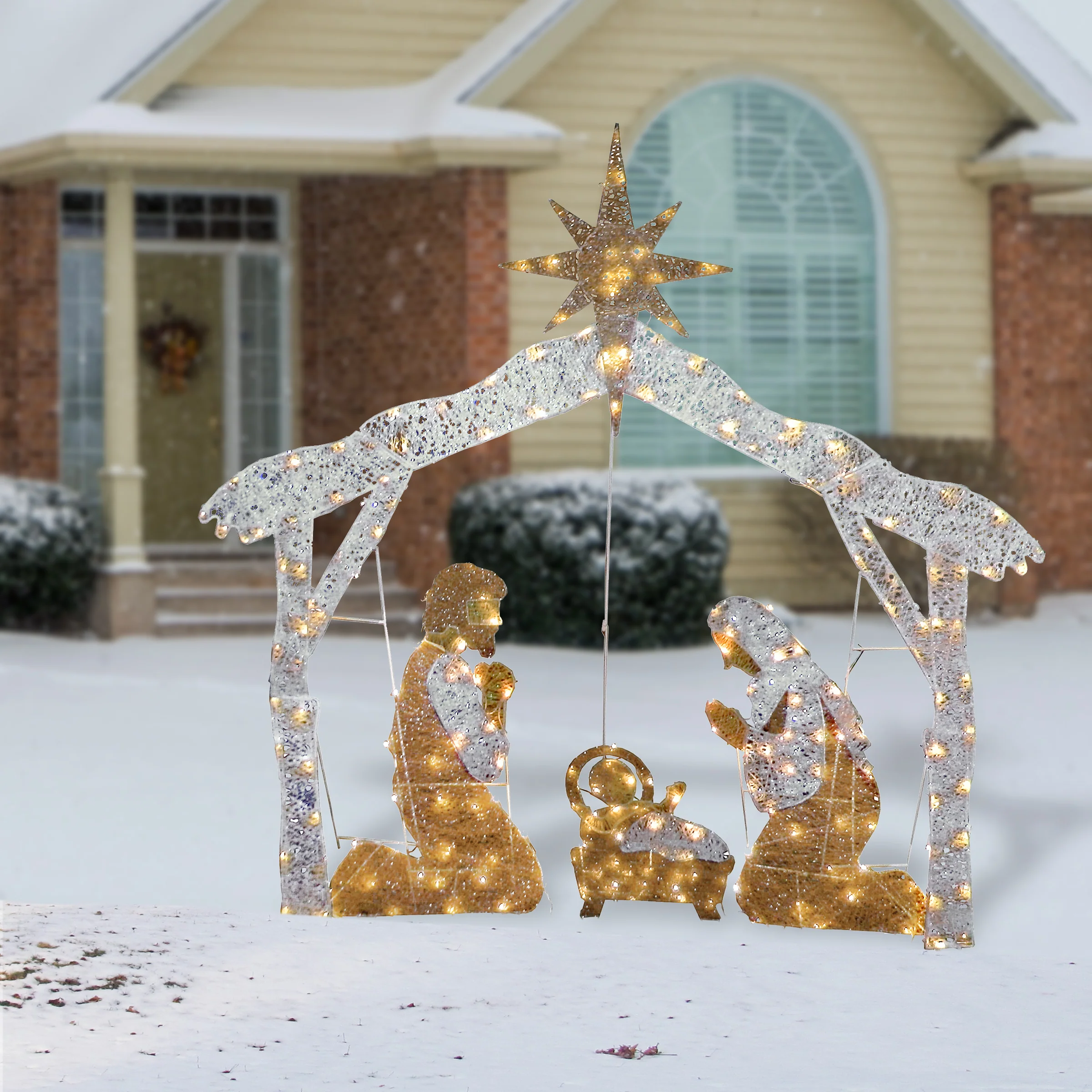 55 in. Crystal Splendor Prelit Nativity Set, Plug-In - Image 6