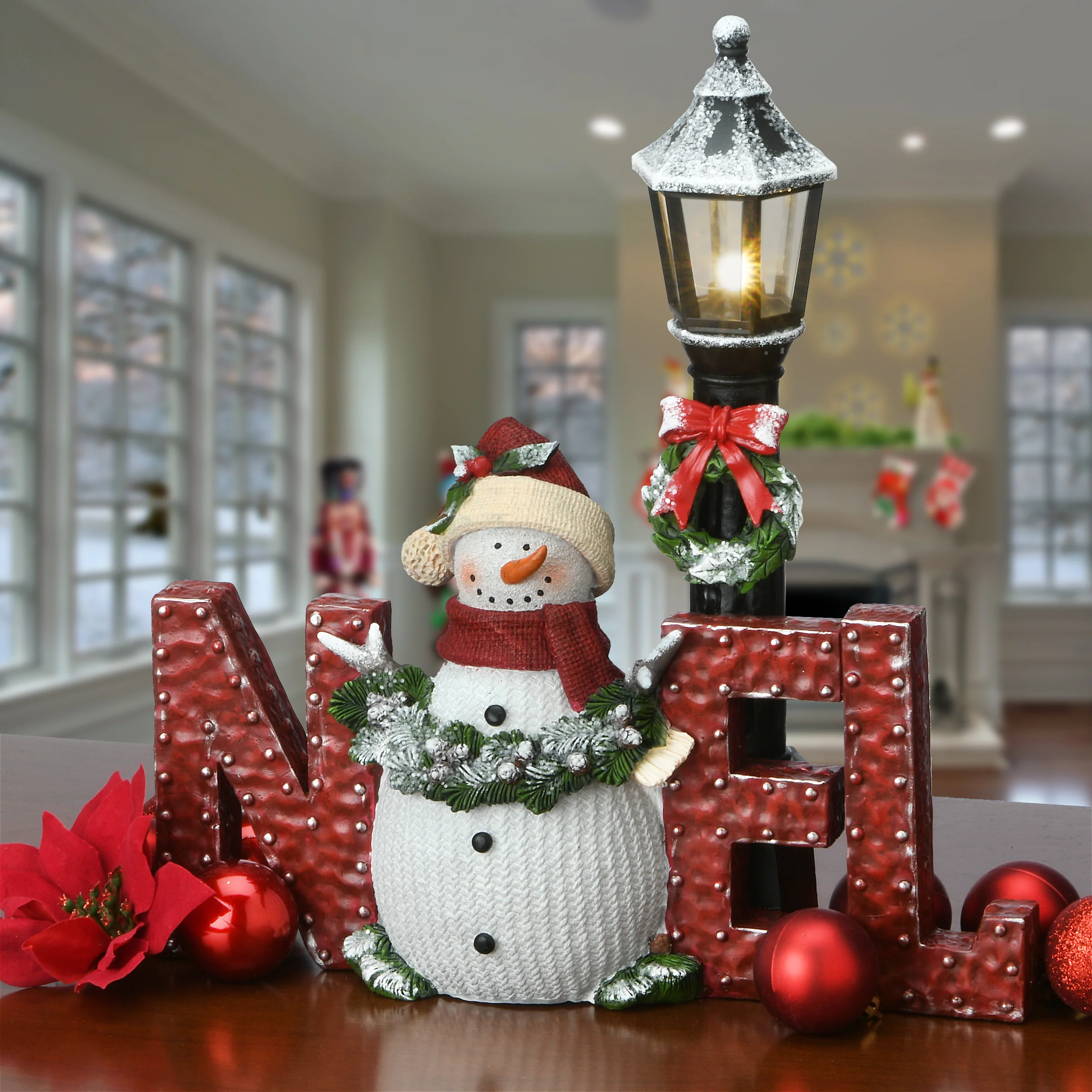 12 in. Snowman and Lamppost - Image 2