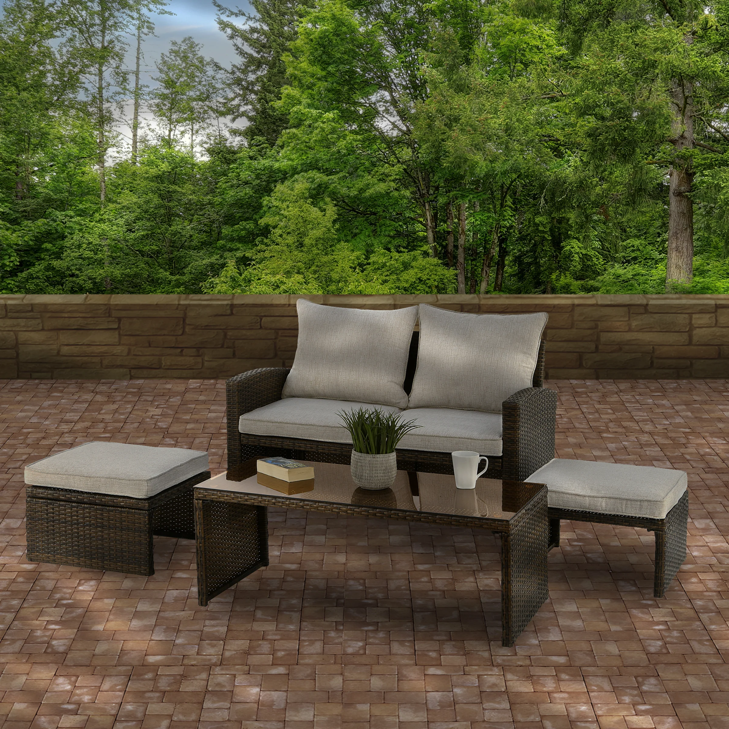 4-Piece Norton Collection All-Weather Wicker Conversation Set - Image 2