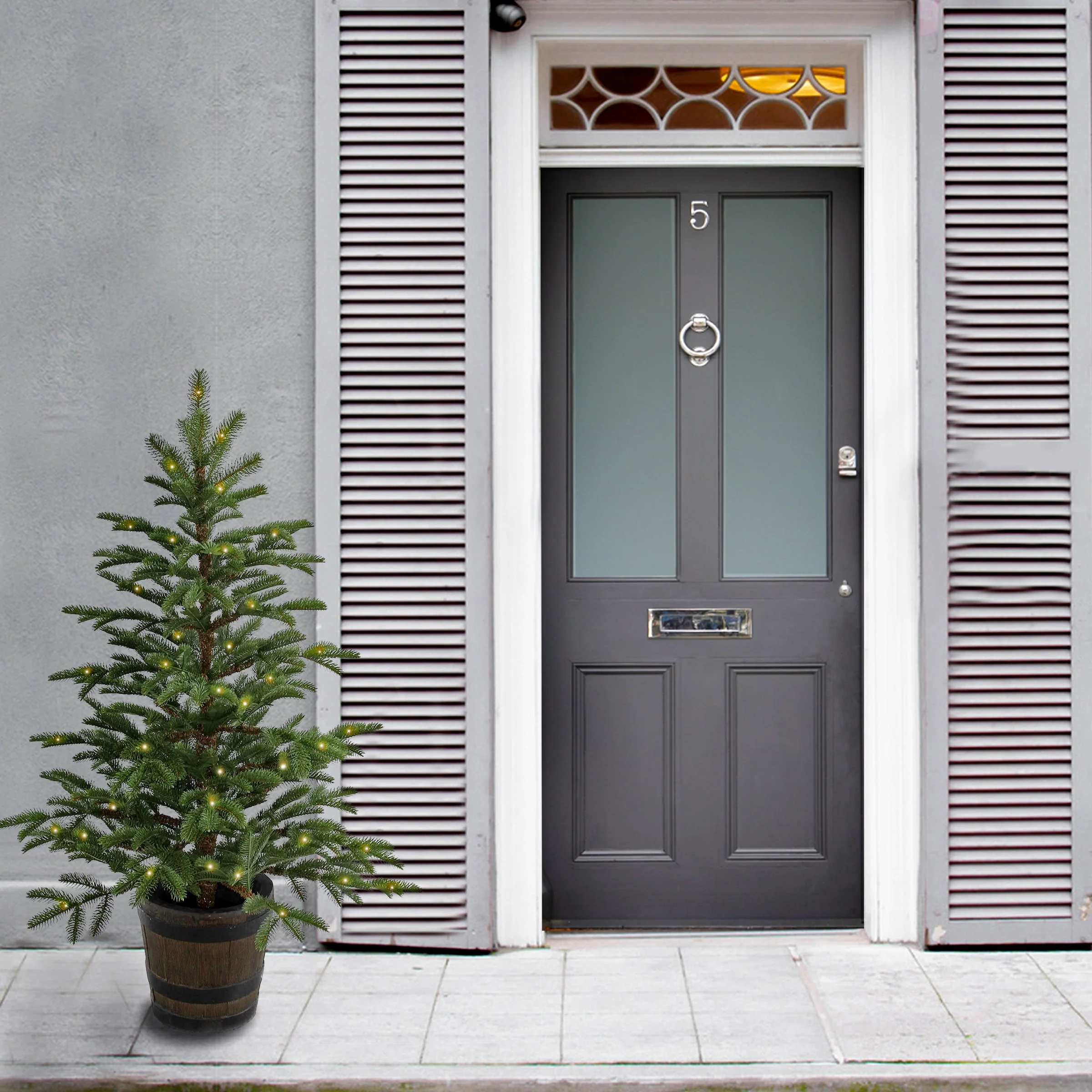 4 ft. Norwegian Spruce Entrance Tree with Clear Lights, Plug-In - Image 5