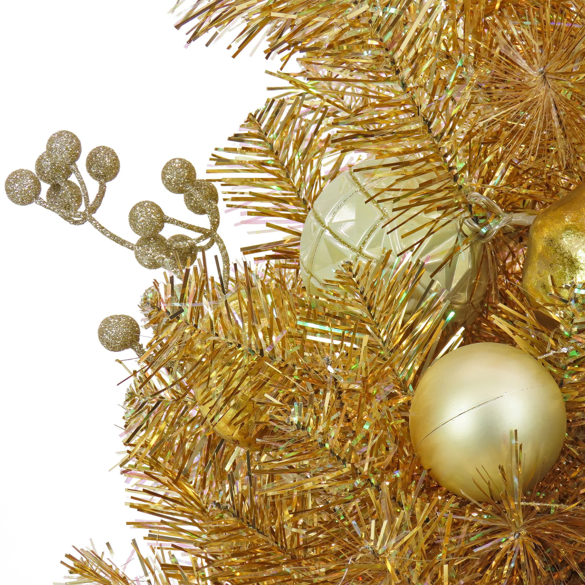 36 in. Christmas Be Merry Decorated Gold Tree with Warm White LED Lights - Image 3