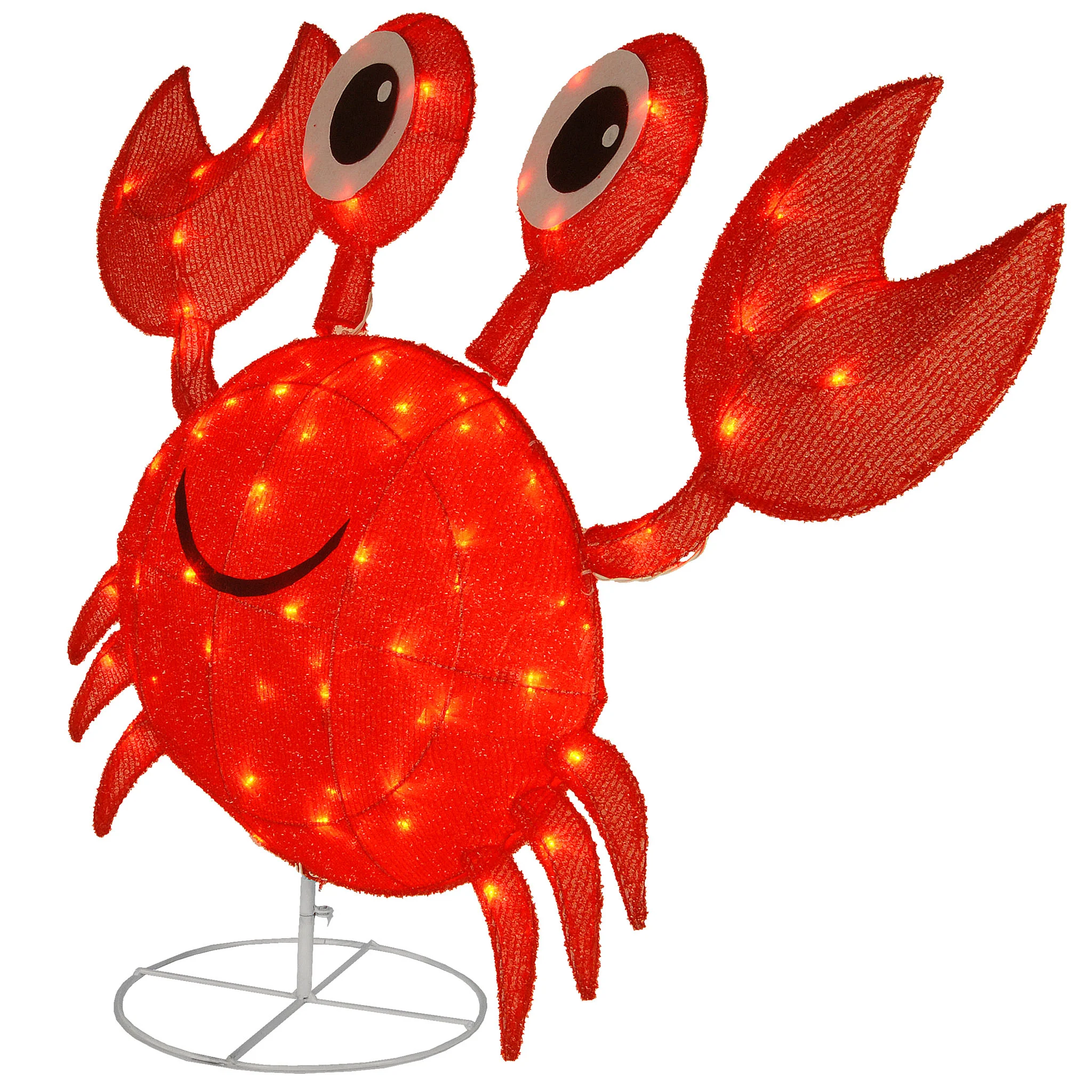 Pre-Lit Red Smiling Crab Outdoor Decoration, LED Lights, Plug In, Spring Collection, 48 Inches - Image 3