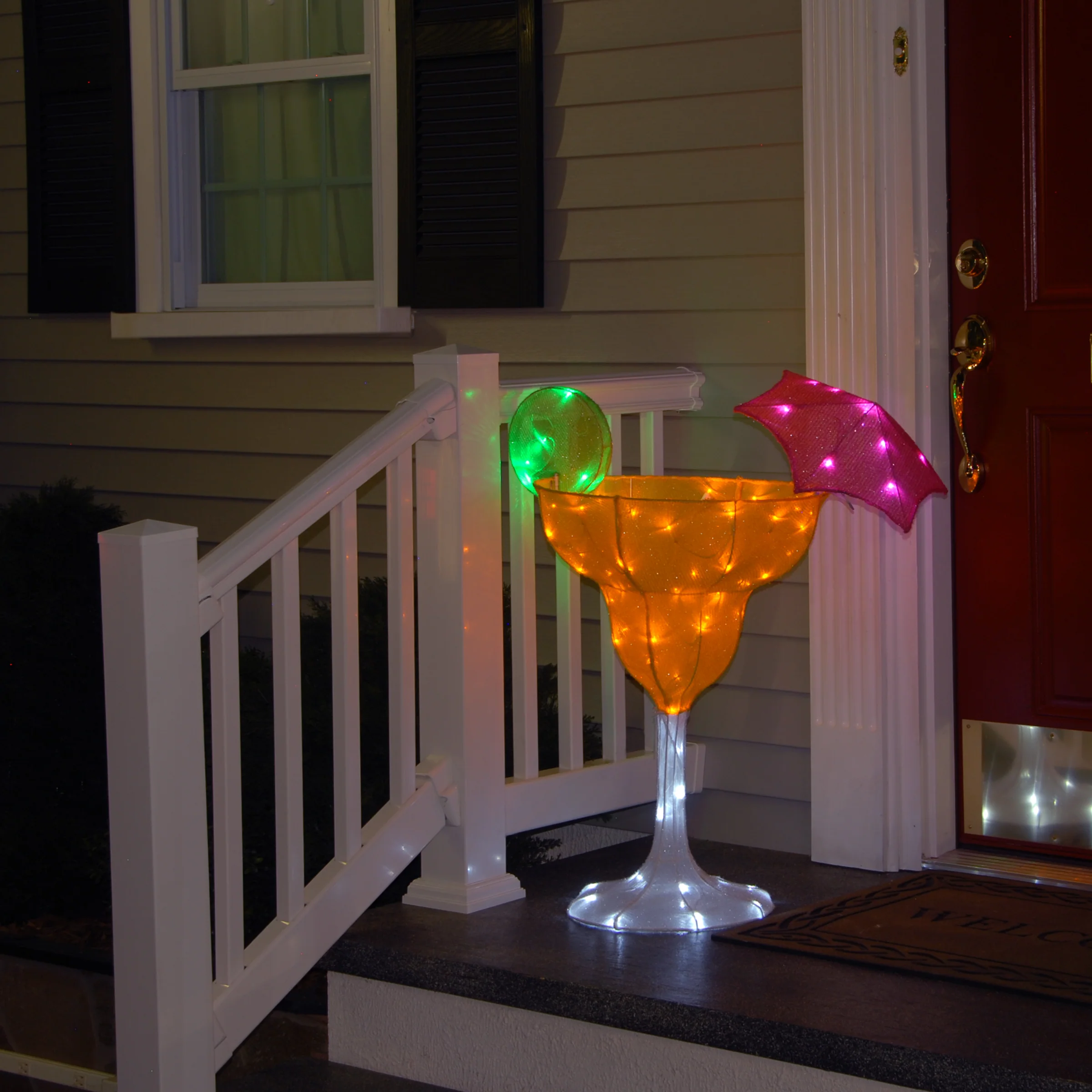 Pre-Lit Margarita Glass Outdoor Decoration, LED Lights, Plug In, Spring Collection, 36 Inches - Image 2
