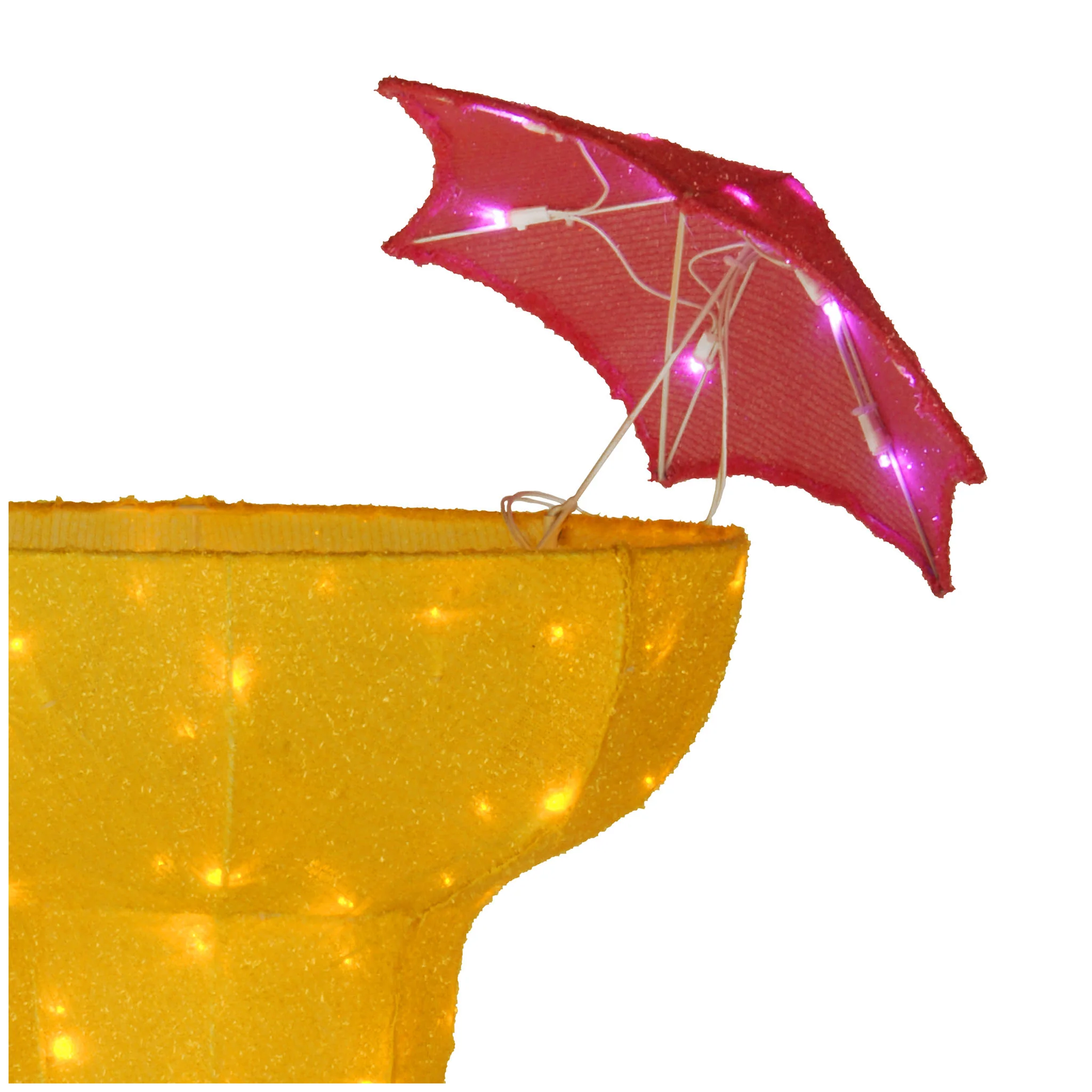 Pre-Lit Margarita Glass Outdoor Decoration, LED Lights, Plug In, Spring Collection, 36 Inches - Image 3