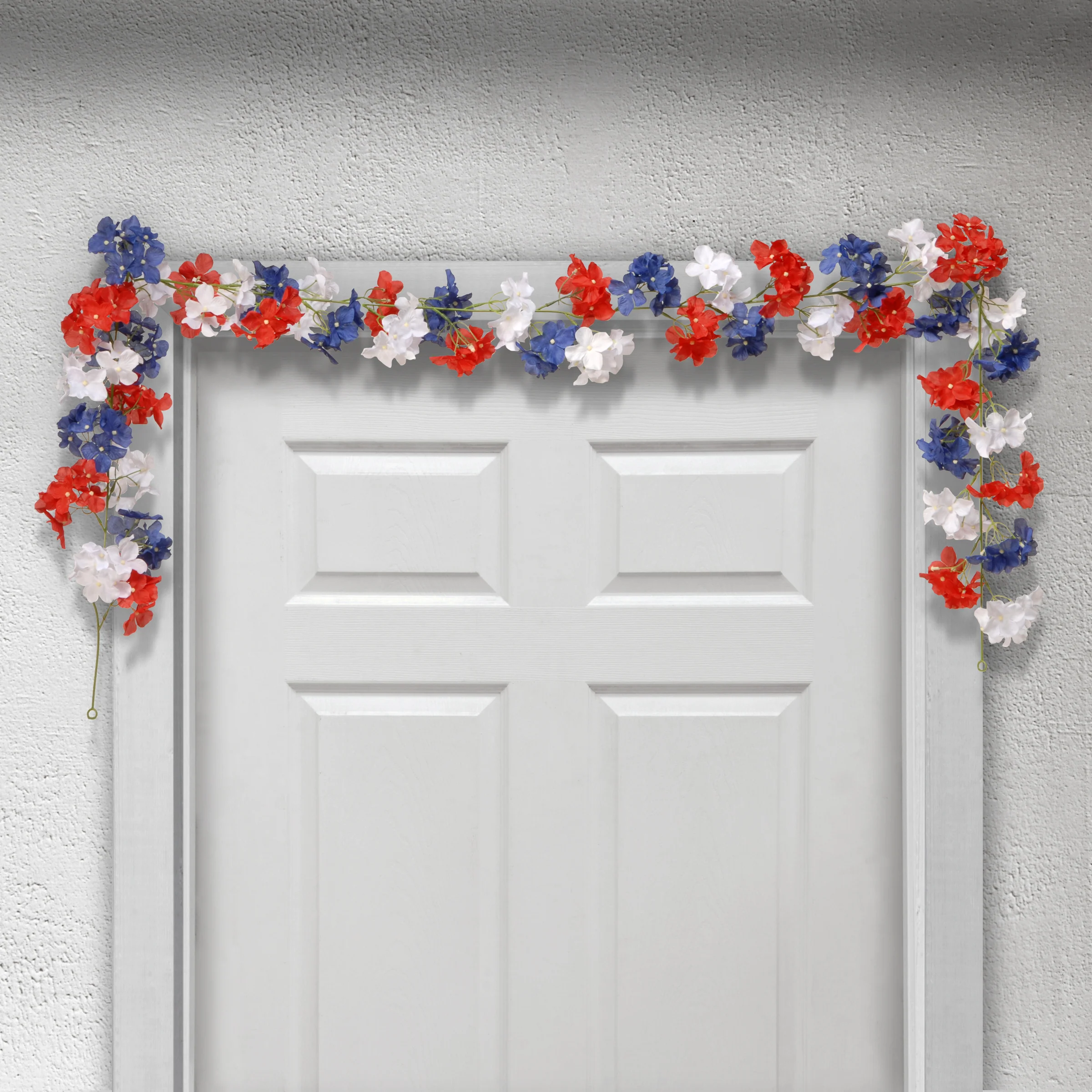 6 ft. Patriotic Hydrangea Garland, 2-Pack - Image 2