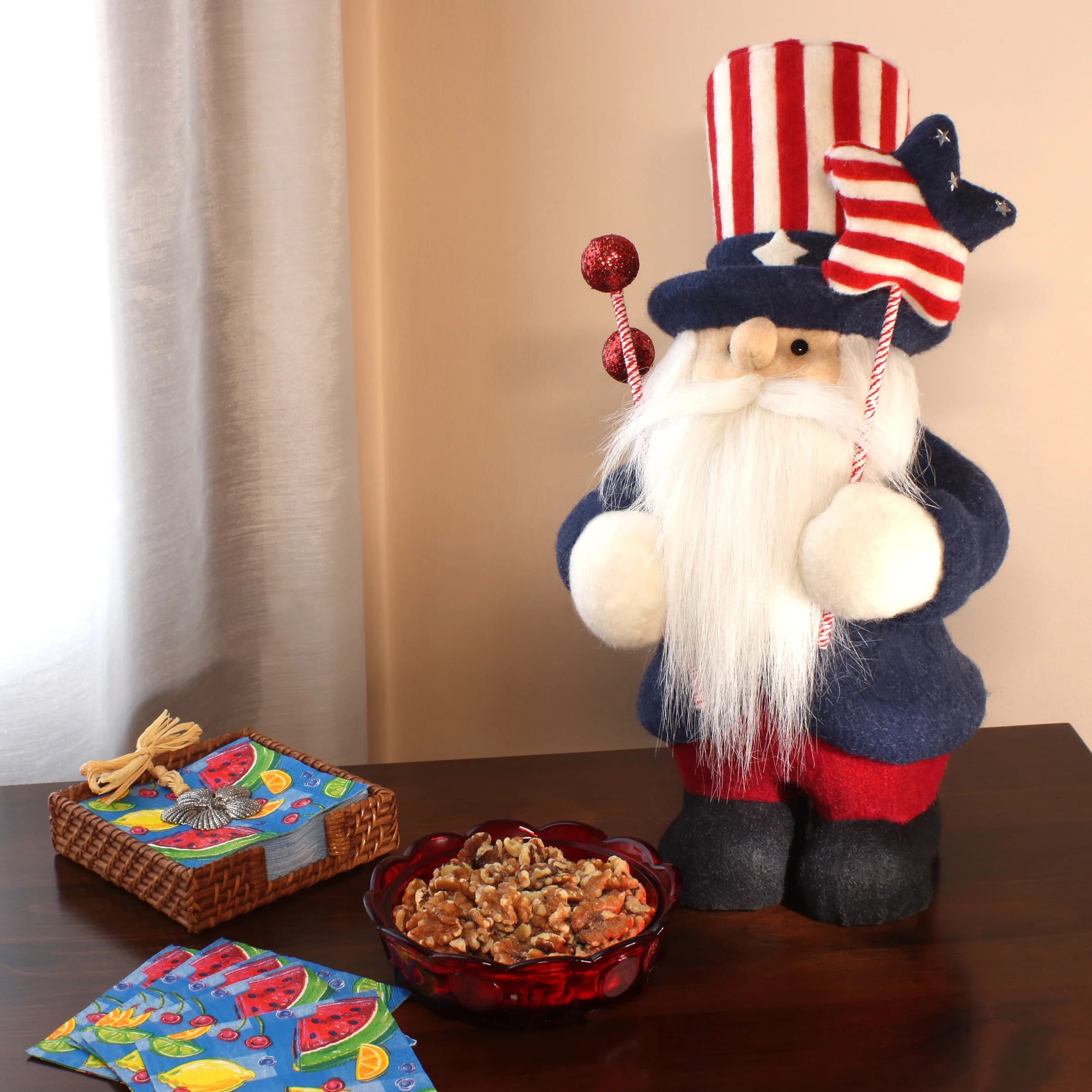 18 in. Patriotic Gnome Decoration in Red, White and Blue Attire - Image 2