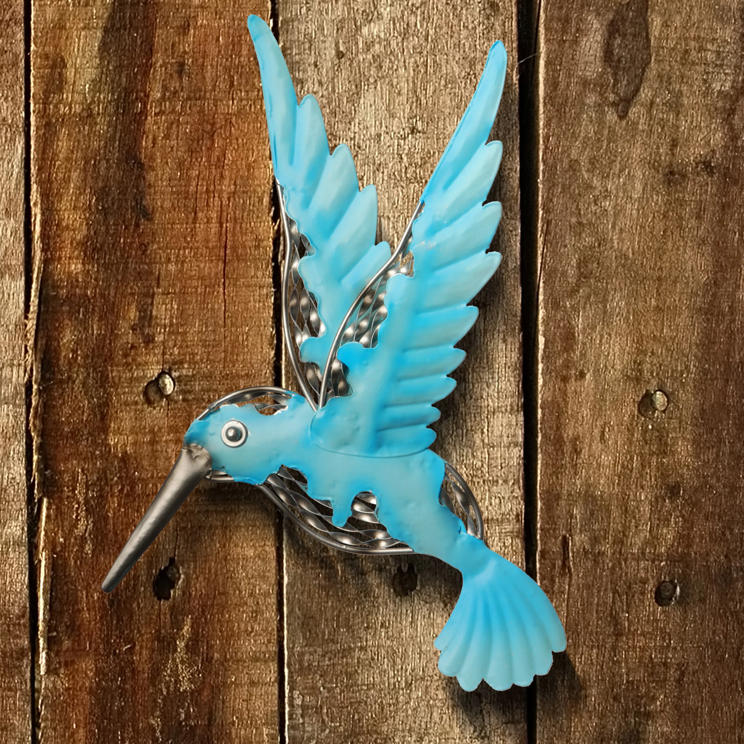 14 in. Majestic Blue Bird Metal Wall Decoration - Image 2