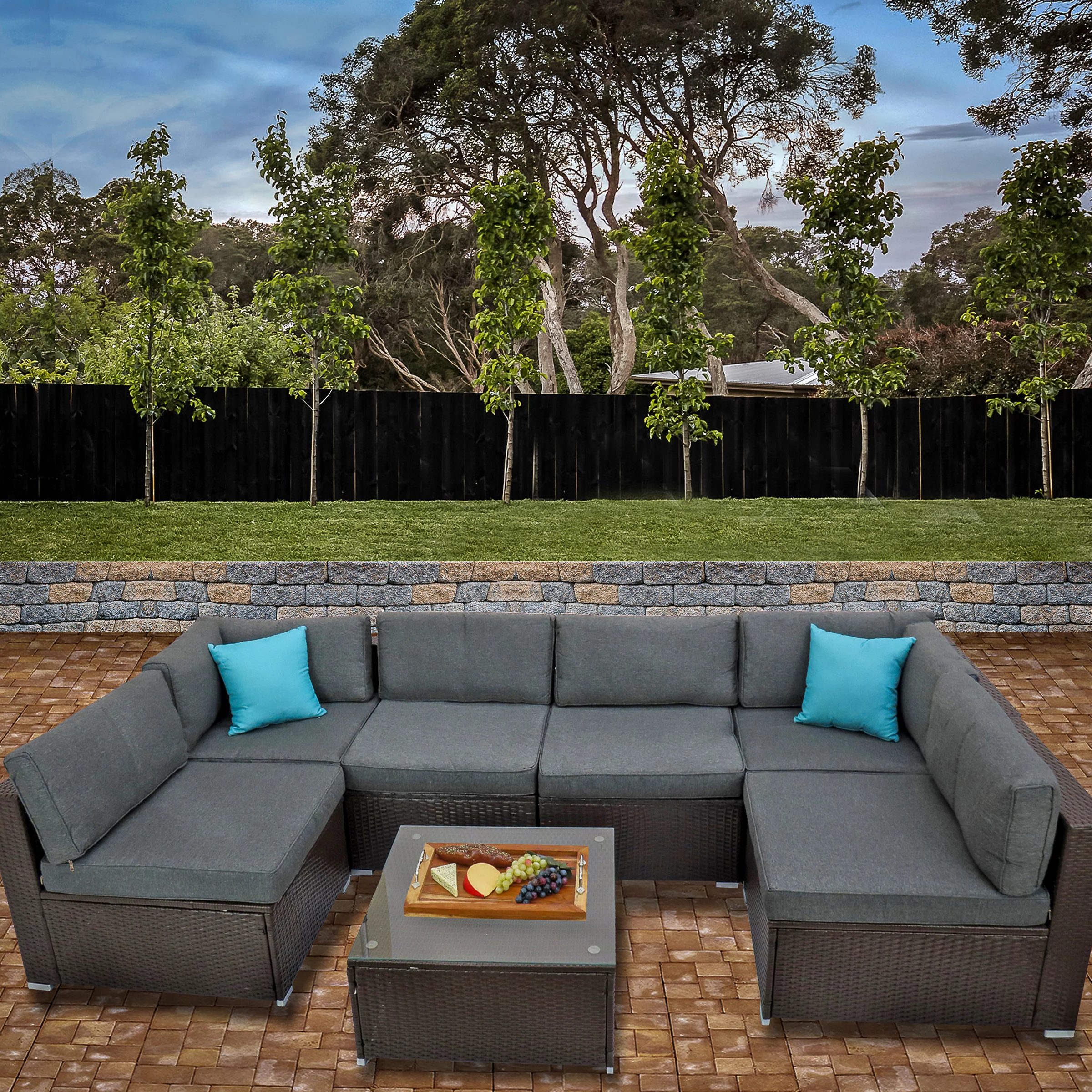 7-Piece Pocola Collection All-Weather Sectional Set - Image 2