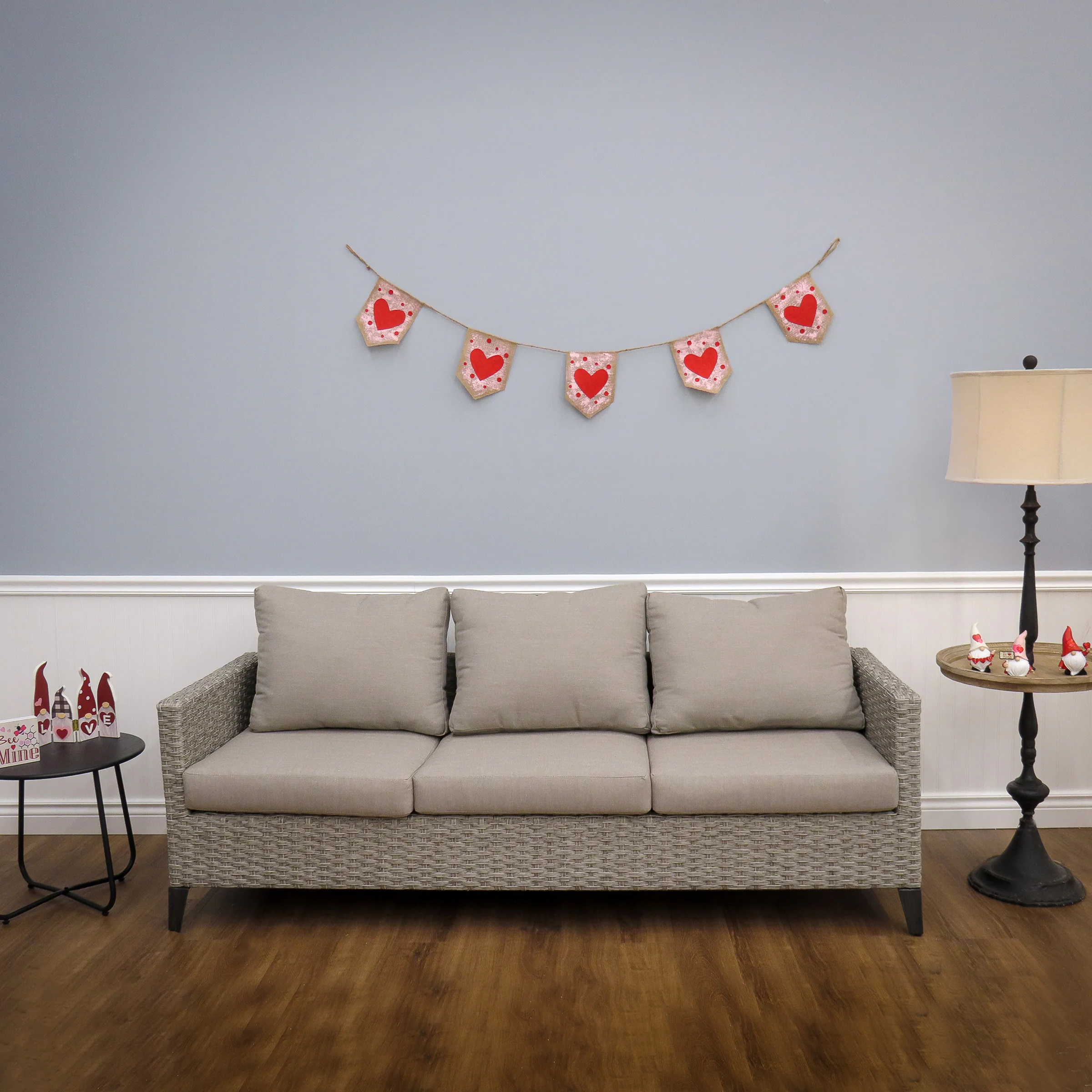 6 ft. Valentine's Red Hearts and Dots Jute Garland - Image 2