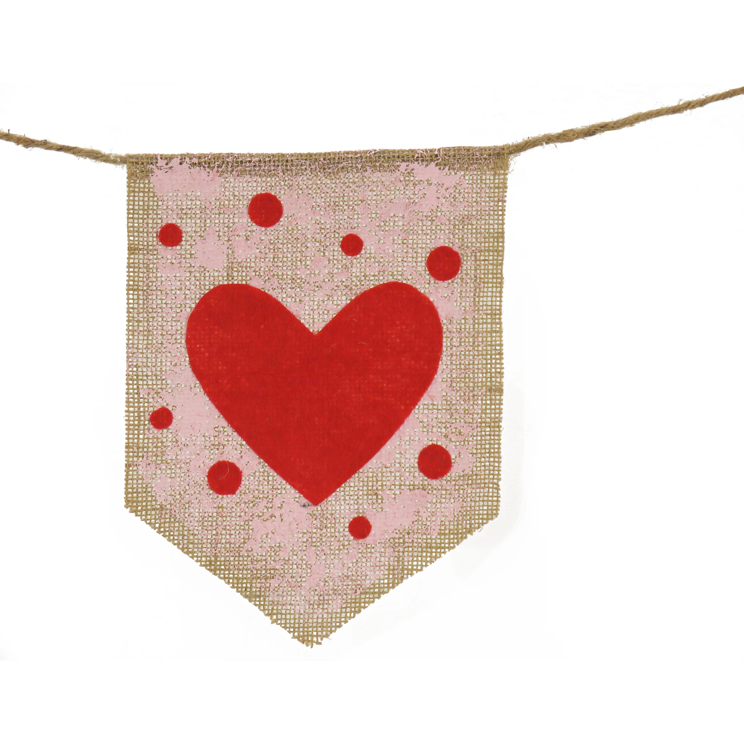 6 ft. Valentine's Red Hearts and Dots Jute Garland - Image 3
