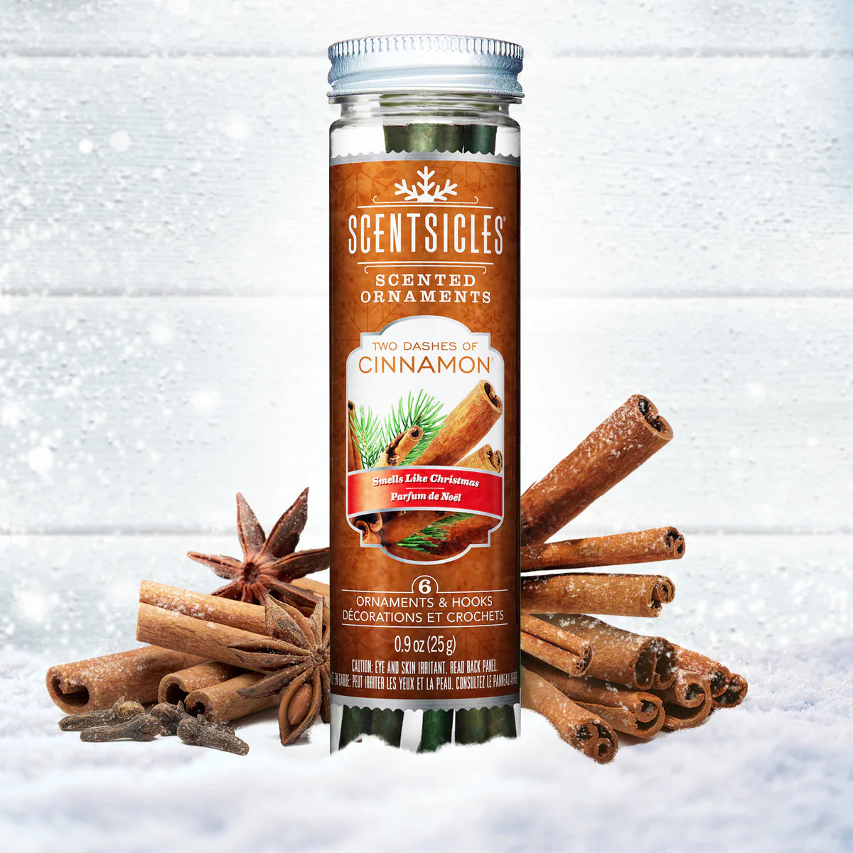 Scented Ornaments, 2-Pack- 6ct Bottle, 2 Dashes of Cinnamon, Fragrance-Infused Paper Sticks - Image 3