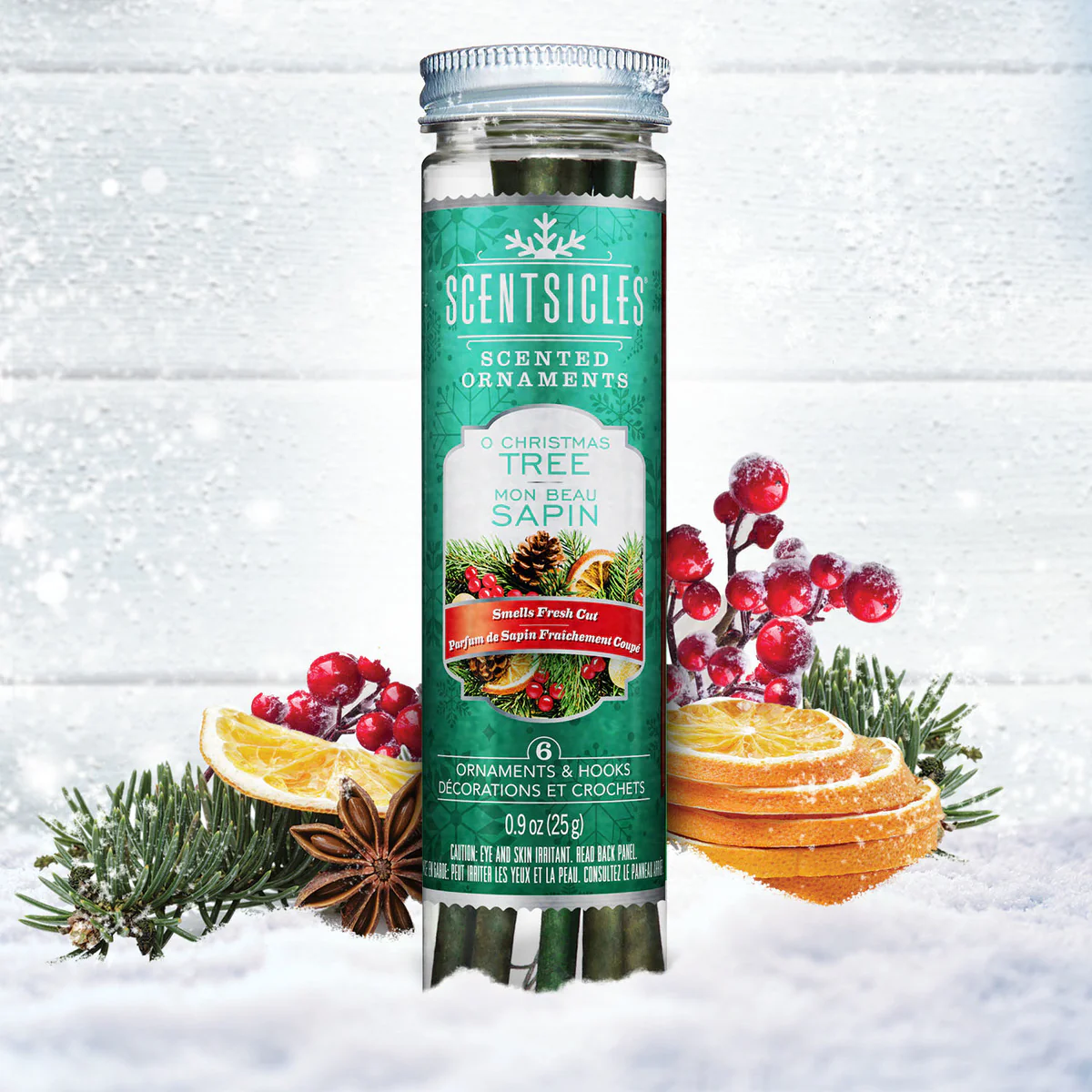 Scented Ornaments, 2- Pack- 6ct Bottle, O Christmas Tree, Fragrance-Infused Paper Sticks - Image 3