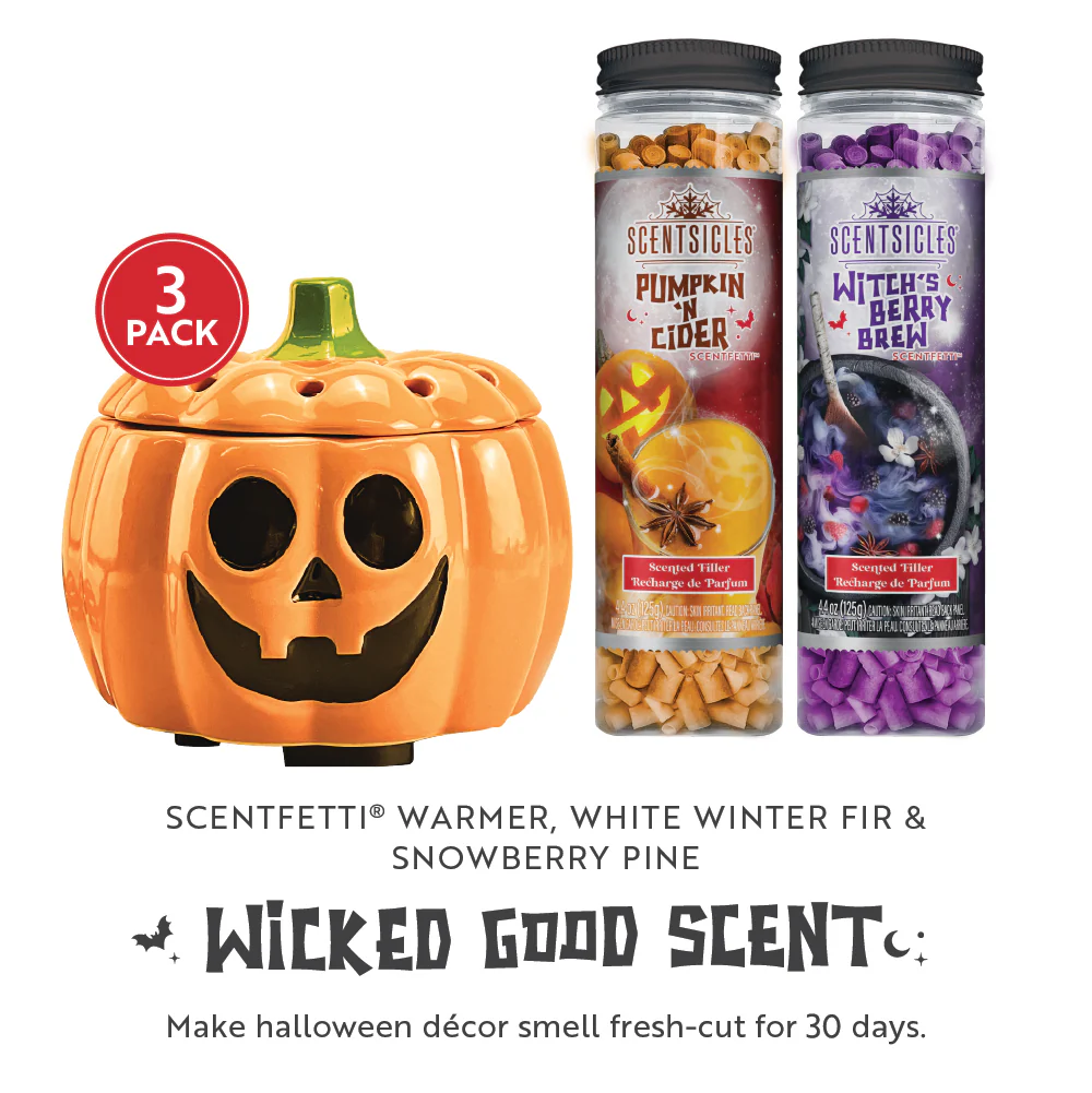 Scentiscles, Pumpkin Warmer/ Scentfetti Witch's Berry Brew & Pumpkin 'n Cider- 3 pack - Image 3