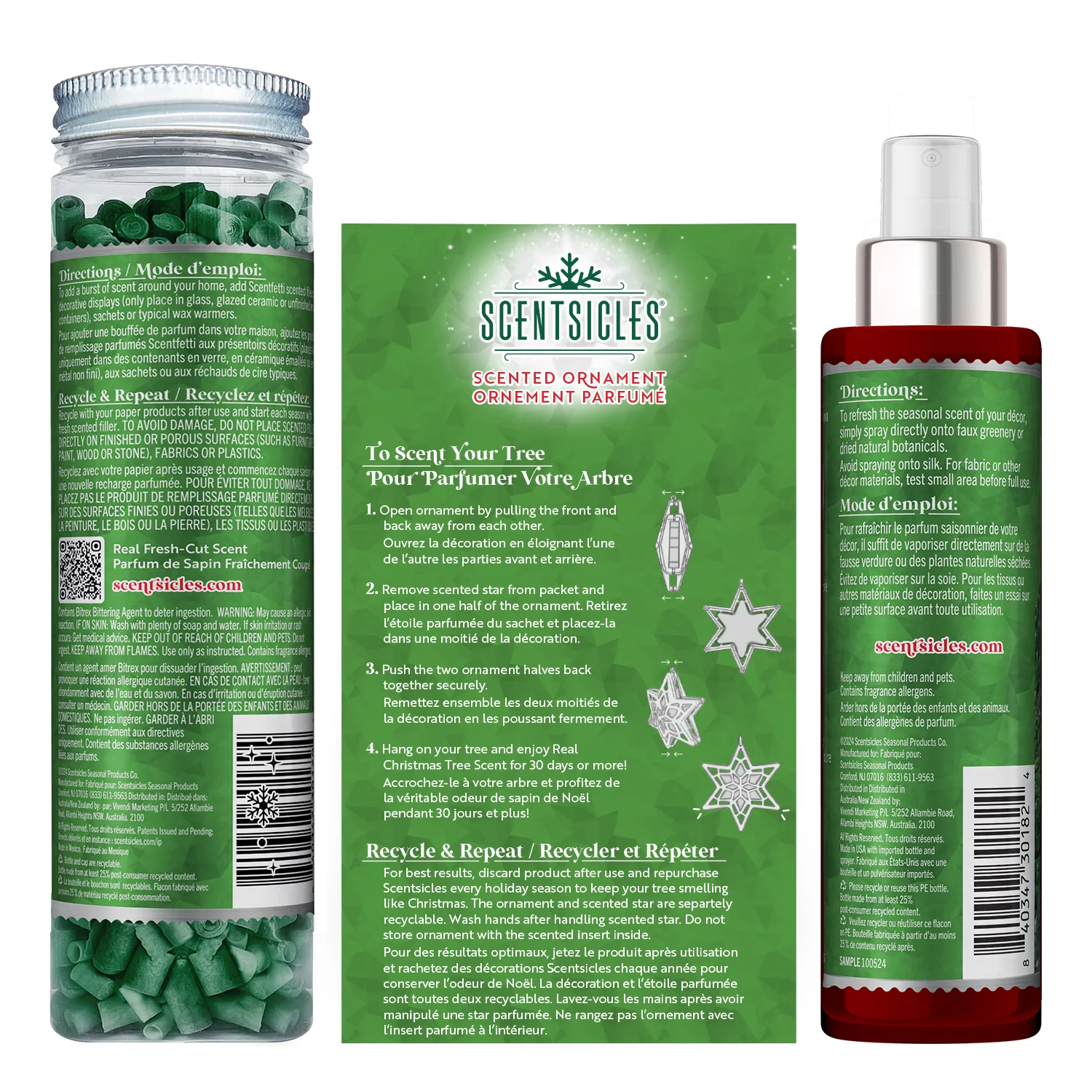 Scentsicles, 1 White Winter Fir Scent Mister, 1 White Winter Fir Scentfetti, 1 White Winter Fir Scented Star, 3pk - Image 3
