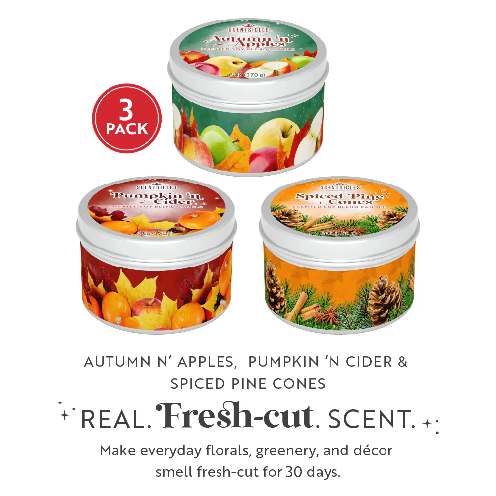 Scentsicles, Candles, 1 Apples 'n Apples/1 Pumpkin 'n Cider/1 Spiced Pine Cones-3 pack - Image 2