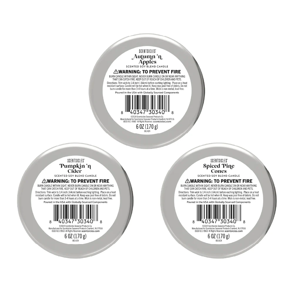 Scentsicles, Candles, 1 Apples 'n Apples/1 Pumpkin 'n Cider/1 Spiced Pine Cones-3 pack - Image 3