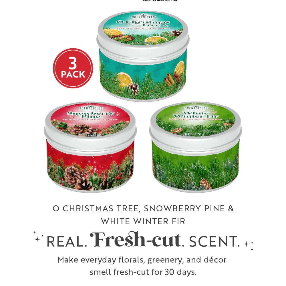 Scentsicles, Candles, 1 White Winter Fir/1 O Christmas Tree/ 1 Snowberry Pine-3 pack - Image 2