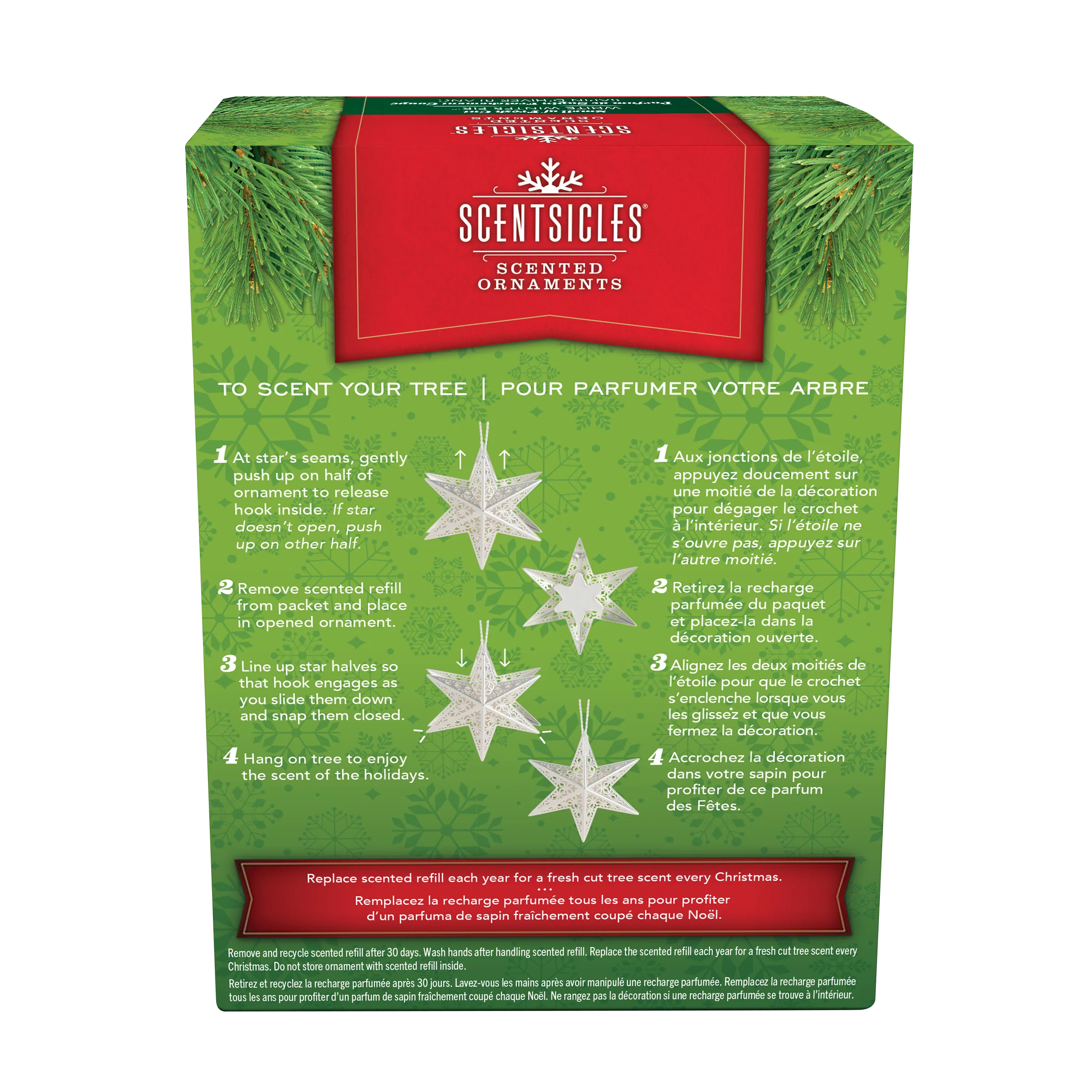 Scentsicles Decorative Ornament, Metal White Star, White Winter Fir with Refill - Image 6