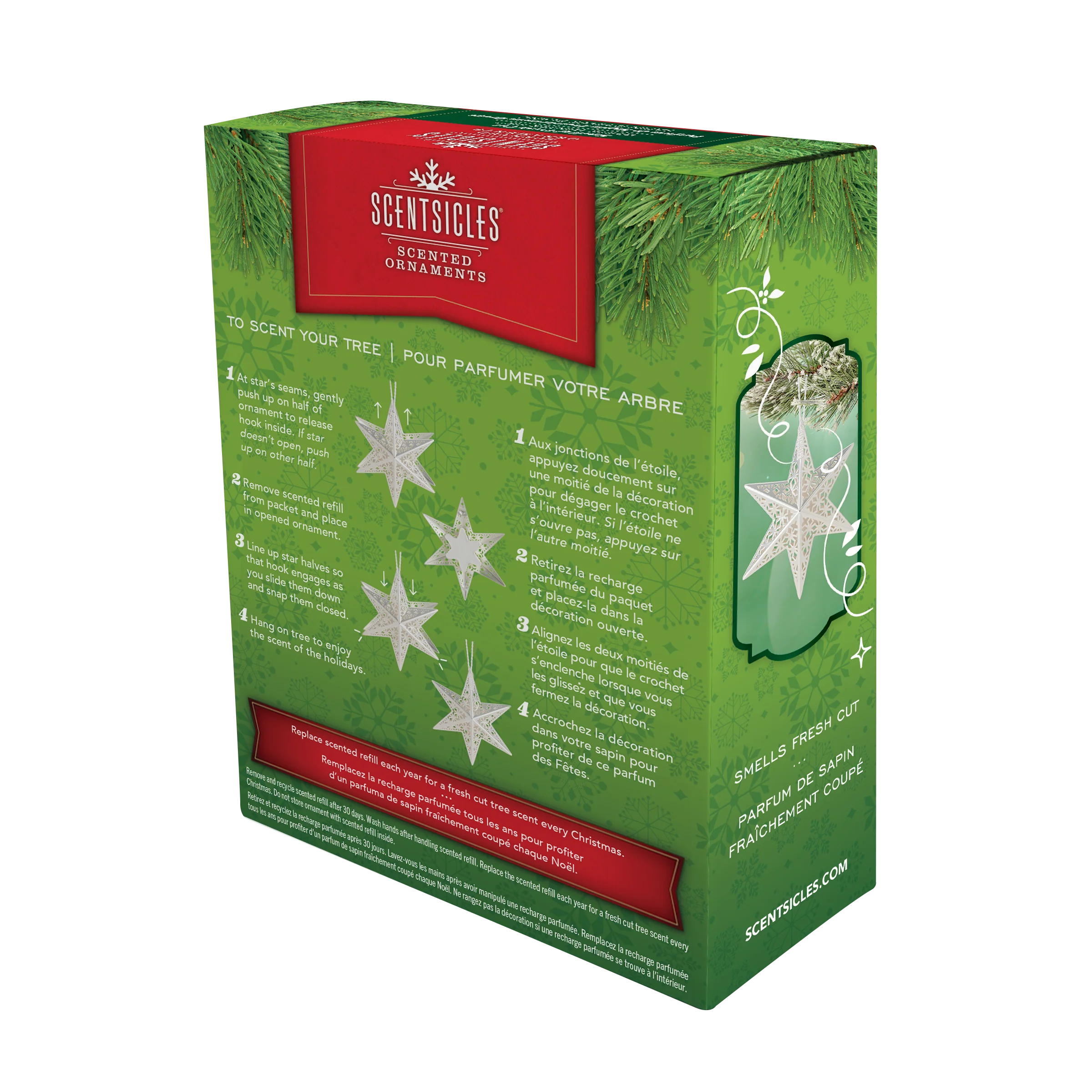Scentsicles Decorative Ornament, Metal White Star, White Winter Fir with Refill - Image 7