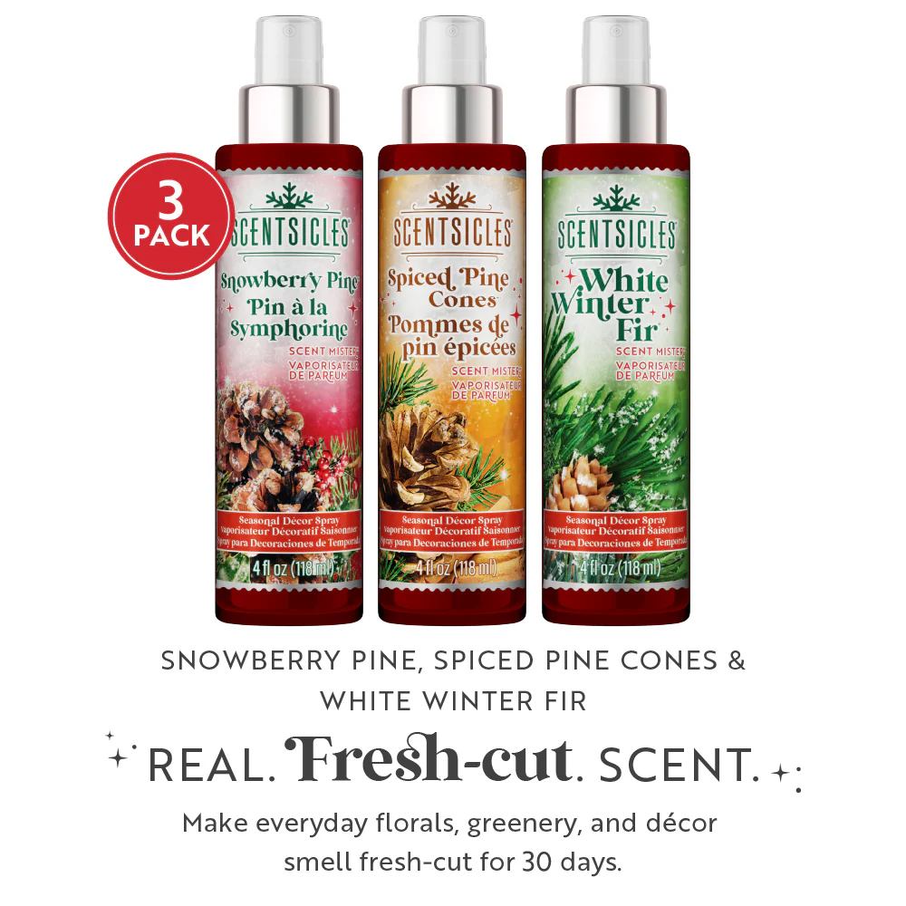 Scentsicles, Scent Mister 1 White Winter Fir/ 1 Snowberry Pine/1 Spiced Pine Cones- 3 pack - Image 4
