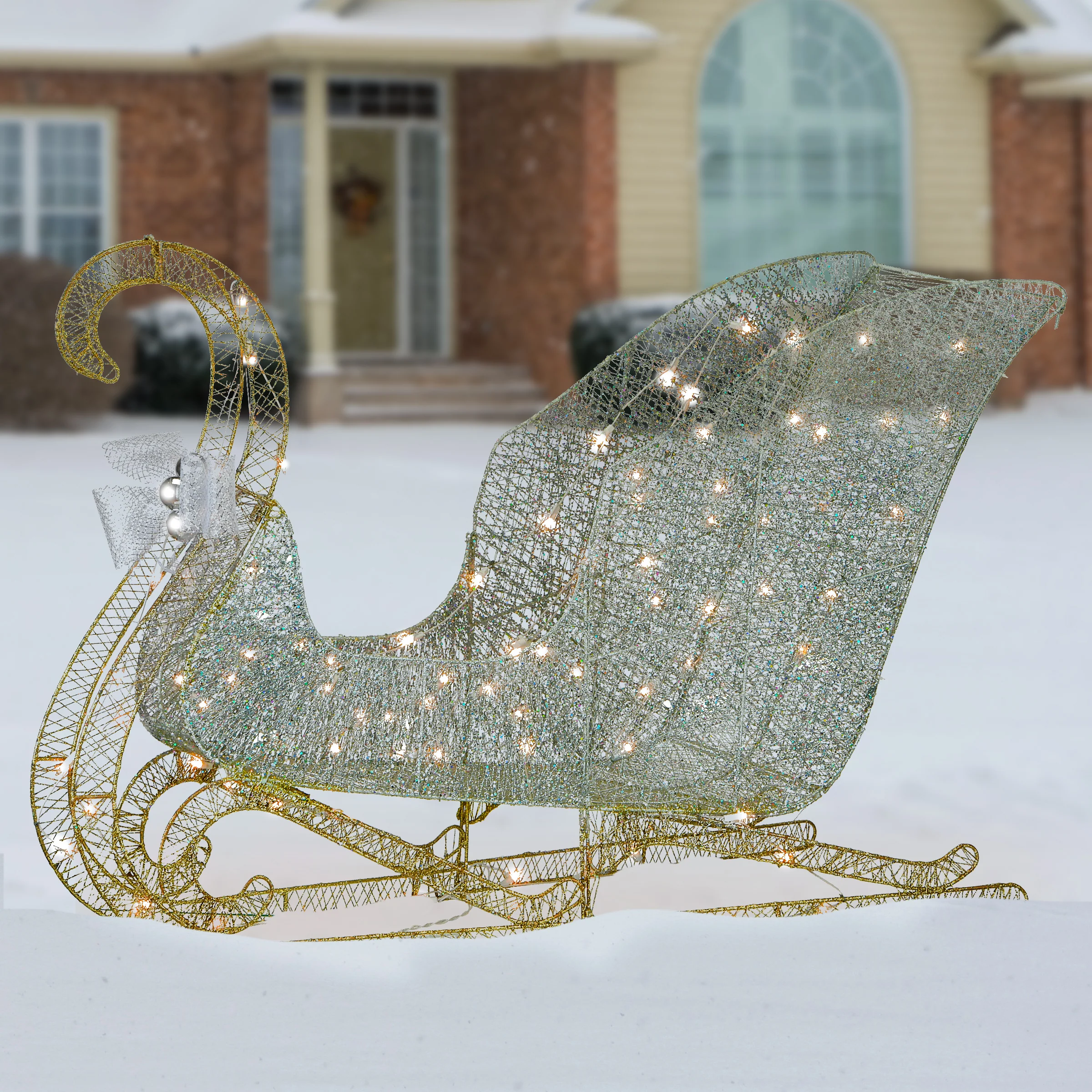 48 in. Santas Sleigh with Cool White LED Lights, Plug-In - Image 2