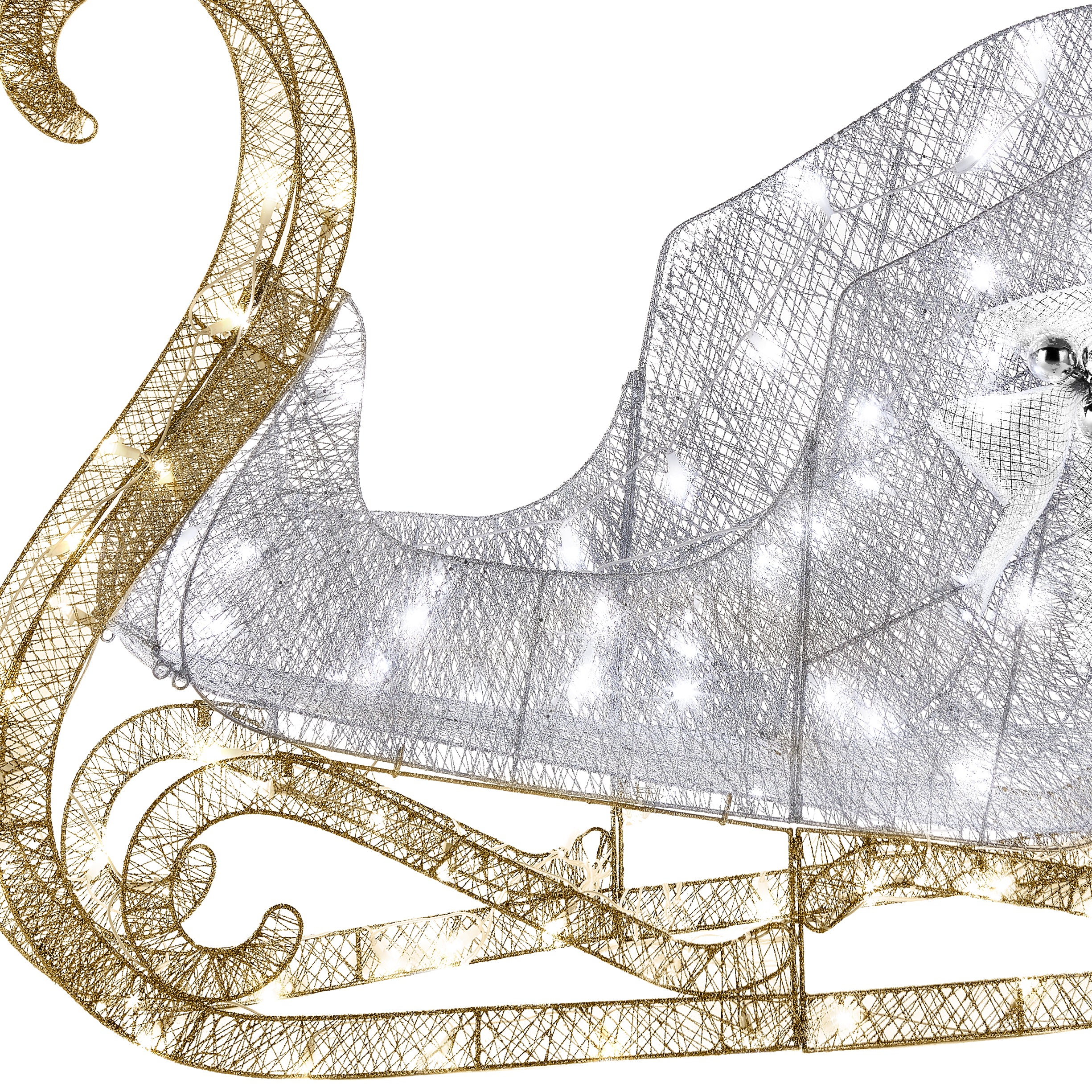 48 in. Santas Sleigh with Cool White LED Lights, Plug-In - Image 4