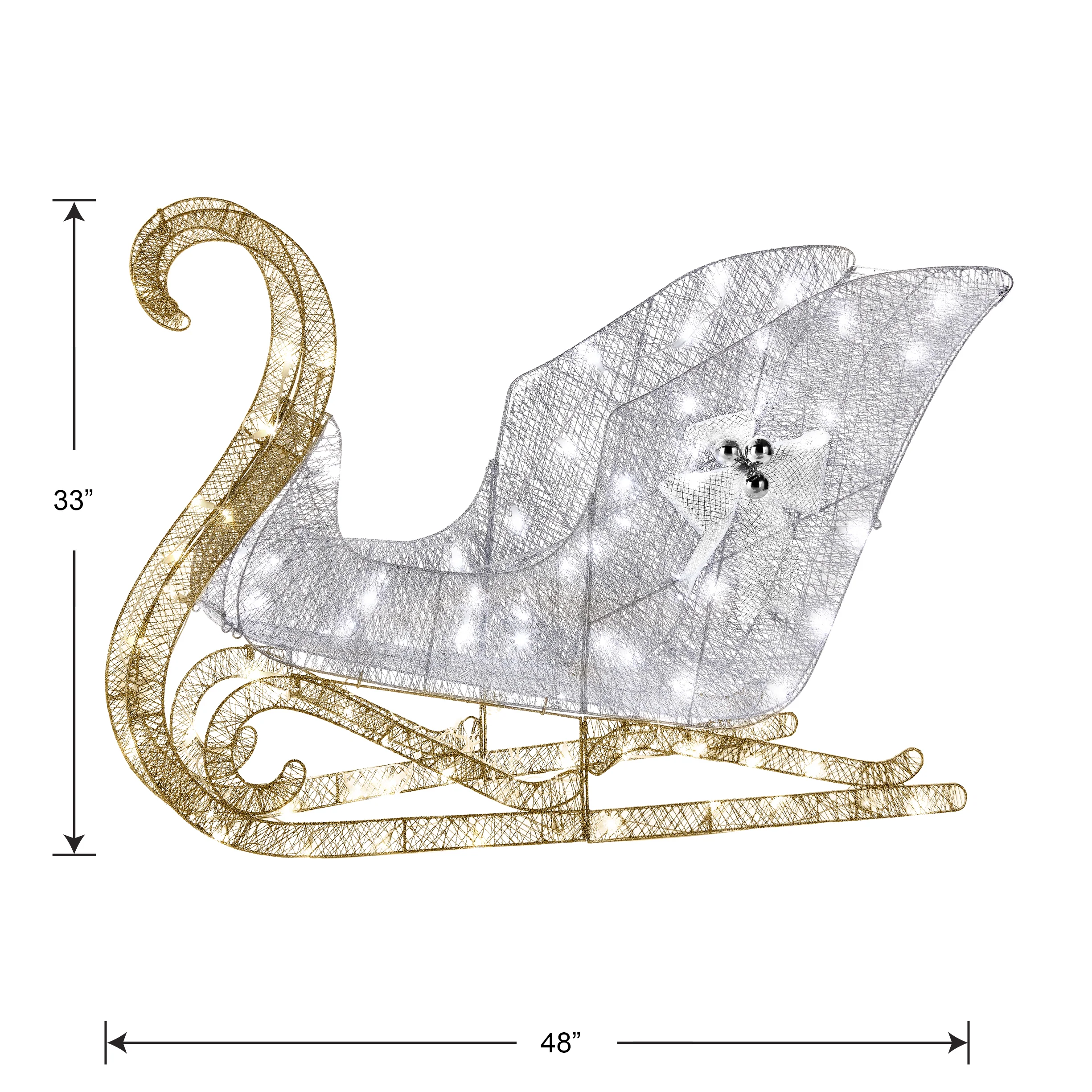 48 in. Santas Sleigh with Cool White LED Lights, Plug-In - Image 5