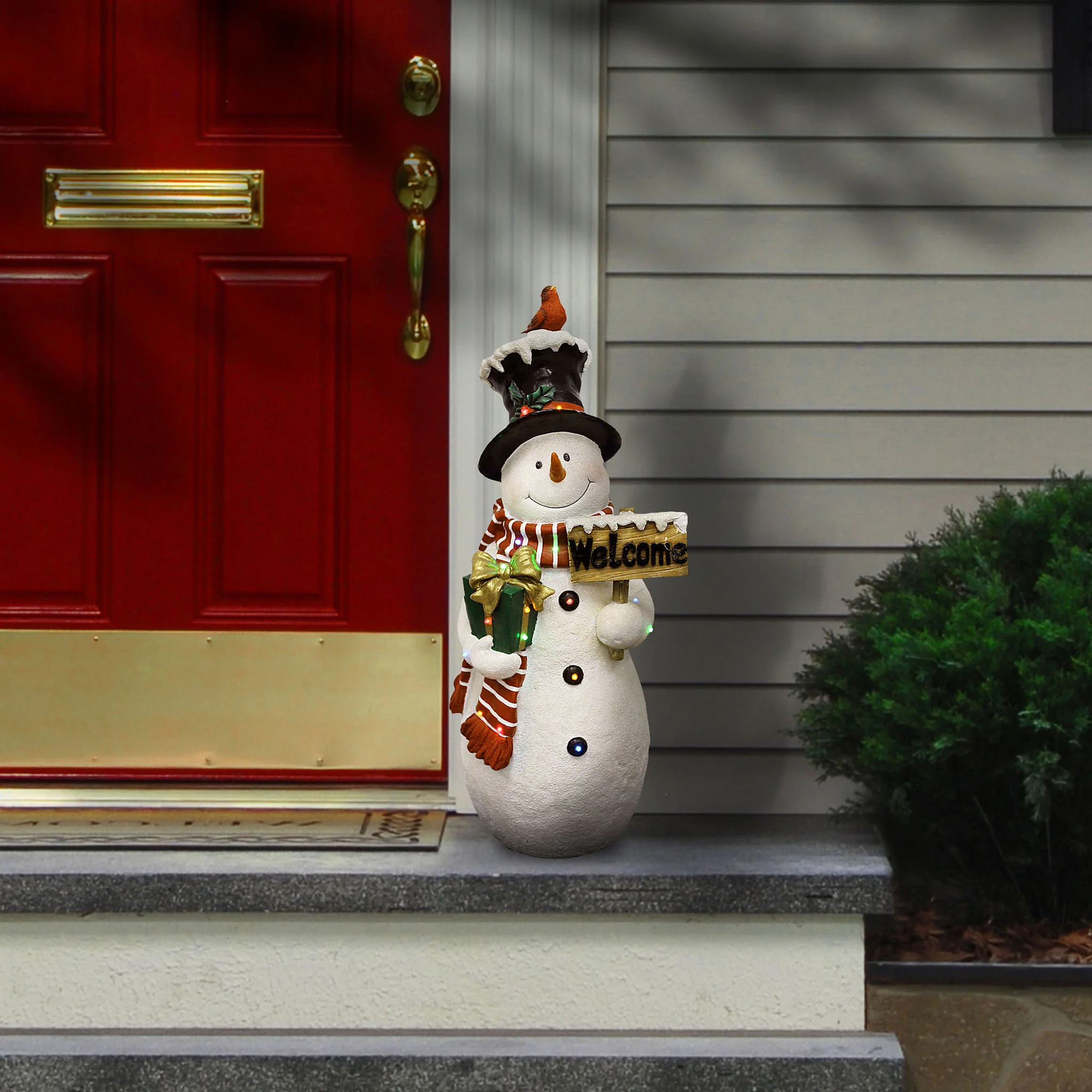 28 in. Pre-Lit Snowman Decoration - Image 2