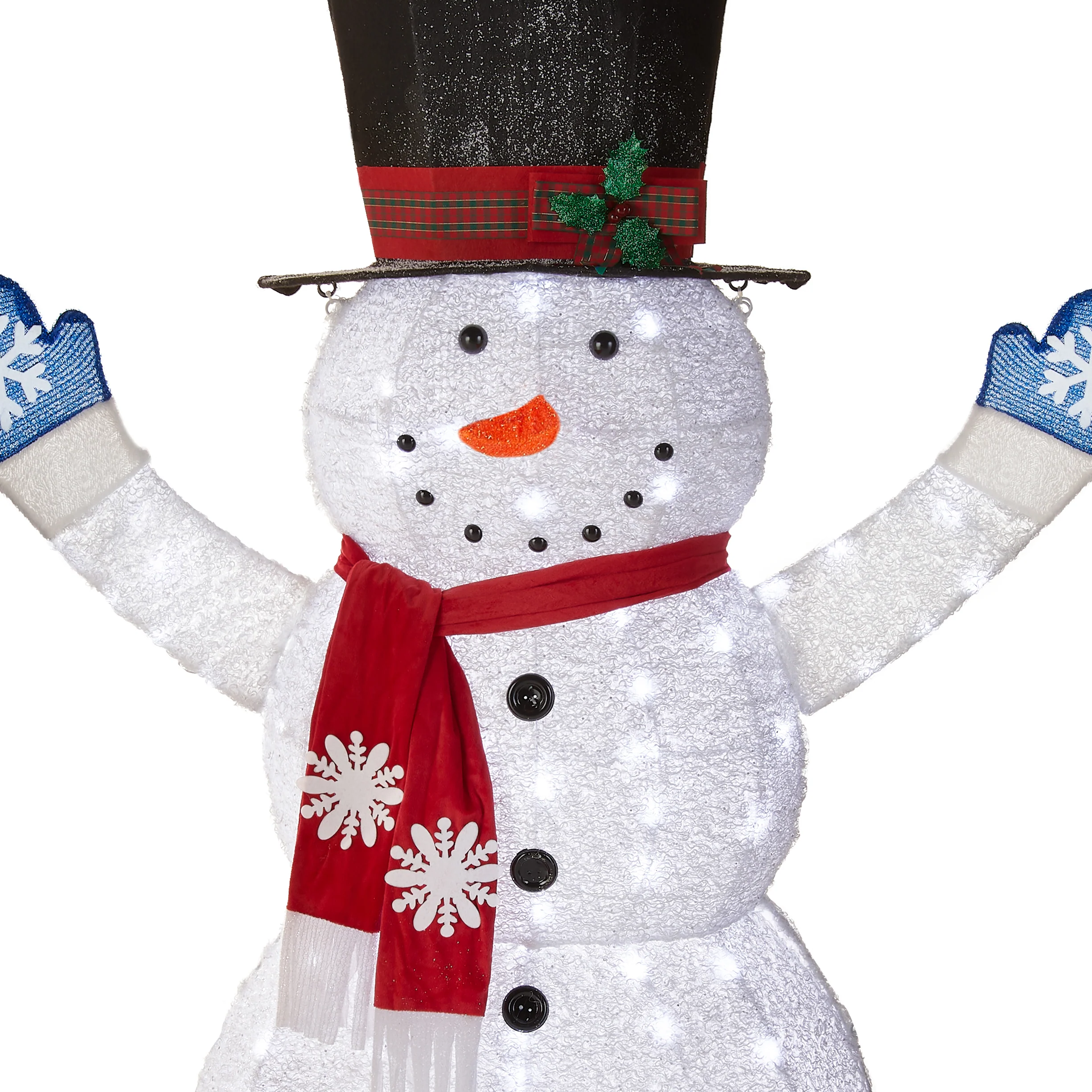72 in. Snowman Decoration with White LED Lights, Plug-In - Image 3