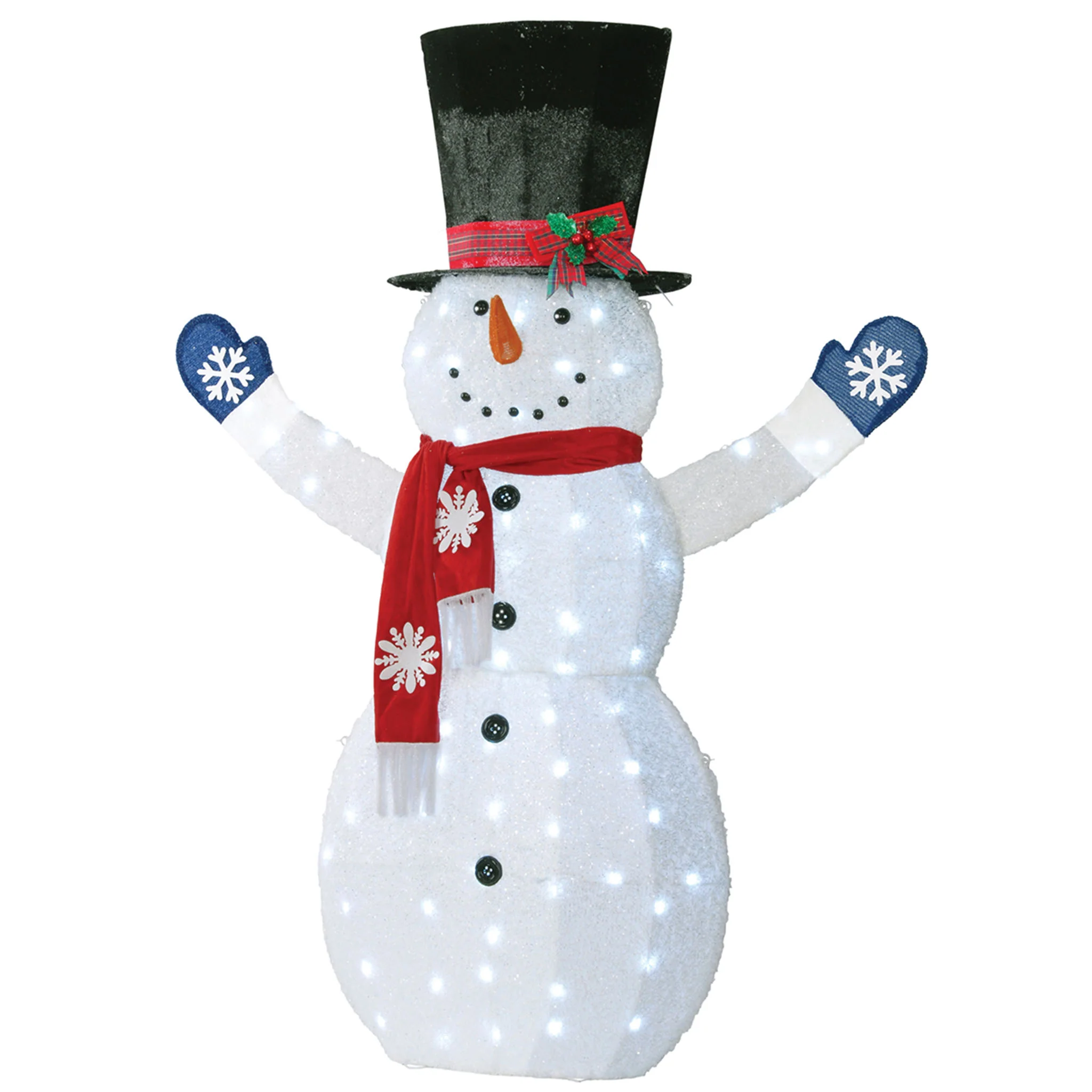 72 in. Snowman Decoration with White LED Lights, Plug-In - Image 5