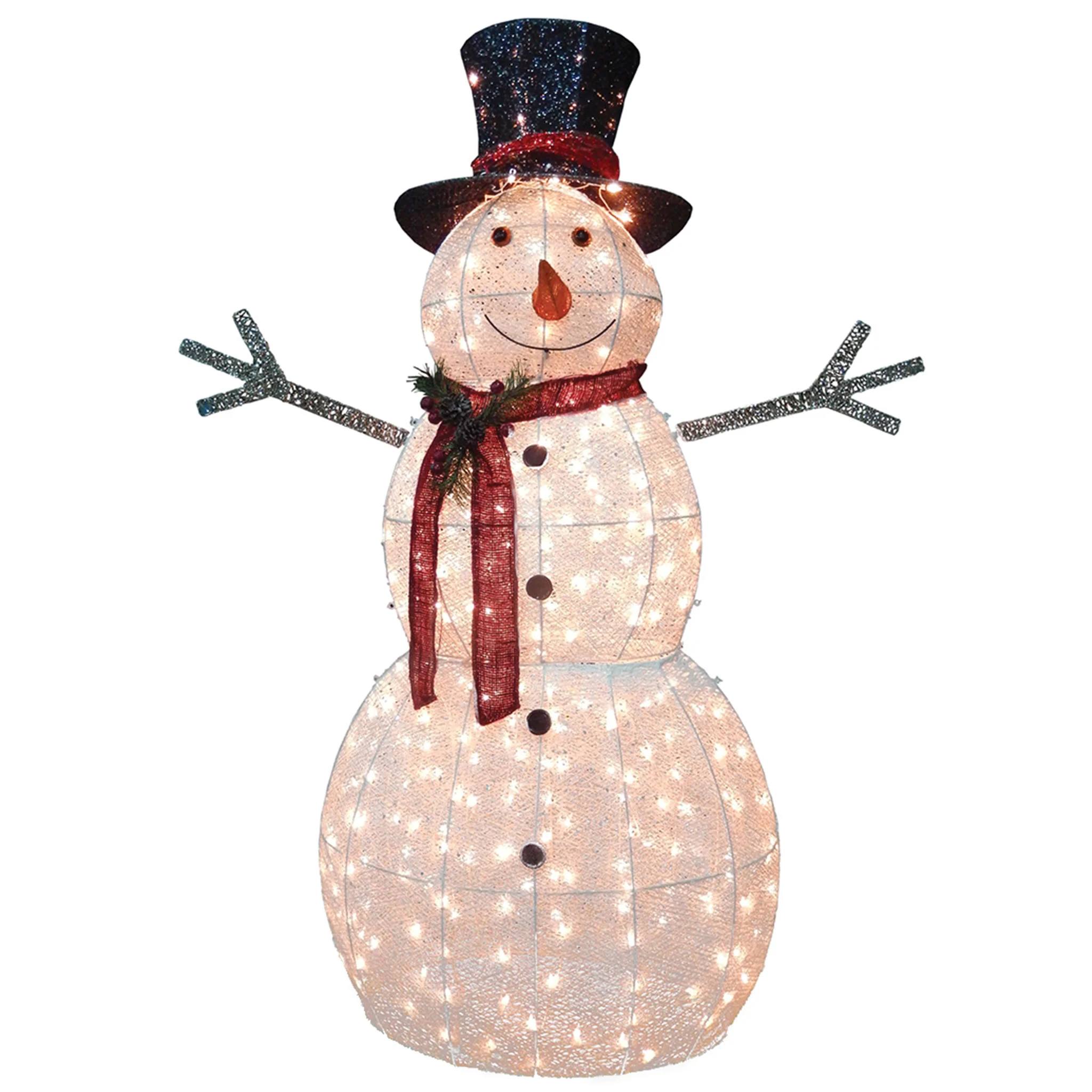 60 in. Snowman Decoration with Warm White LED Lights, Plug-In - Image 5
