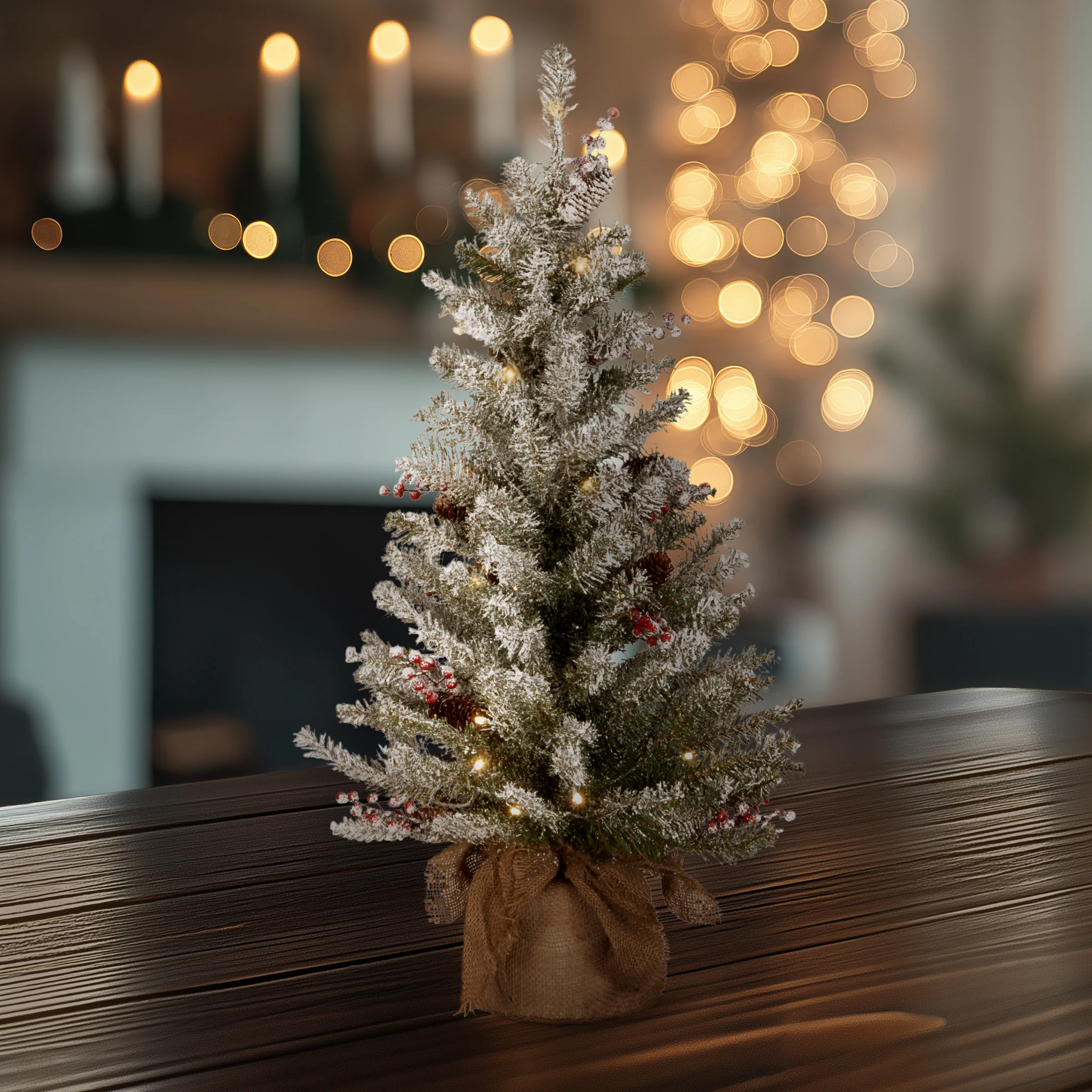 3 ft. Pre-Lit Dunhill Fir Tree with Warm White LED Lights - Image 2