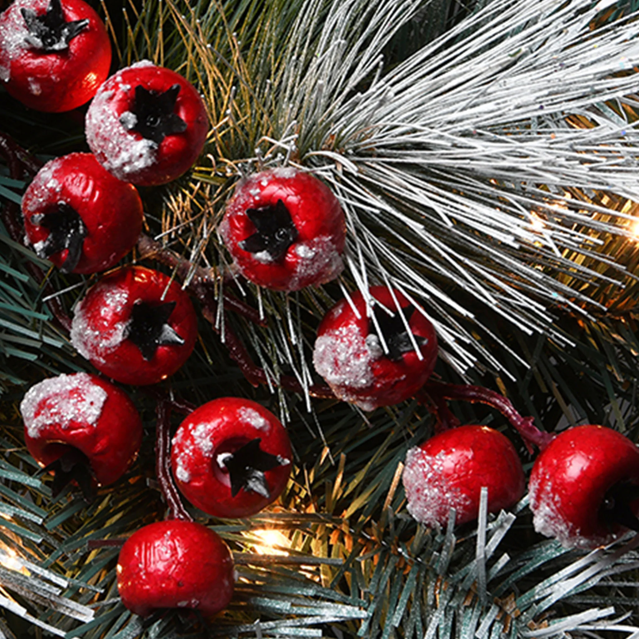 2 ft. Snowy Glacier Pine Tree with Warm White LED Lights - Image 3
