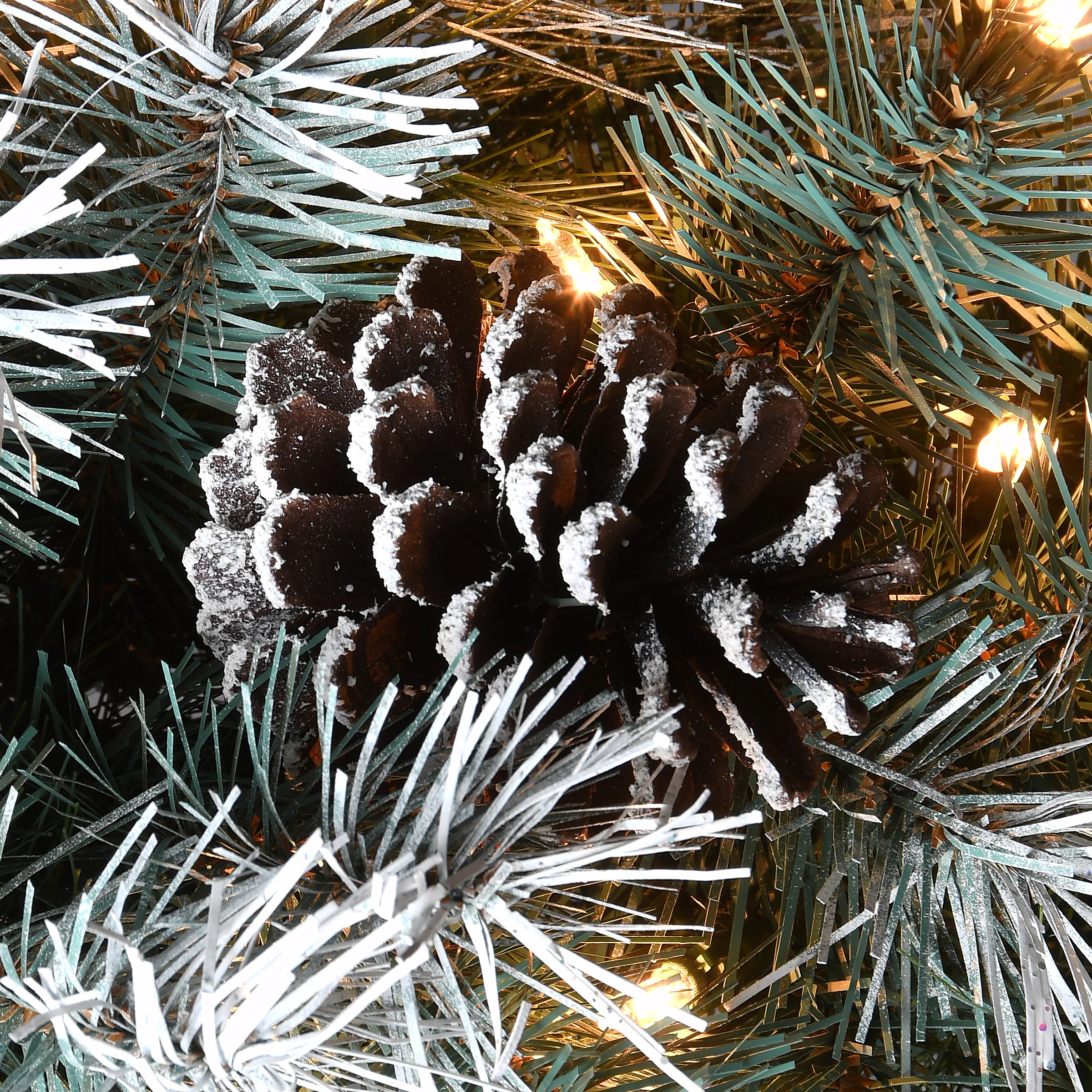 2 ft. Snowy Glacier Pine Tree with Warm White LED Lights - Image 4