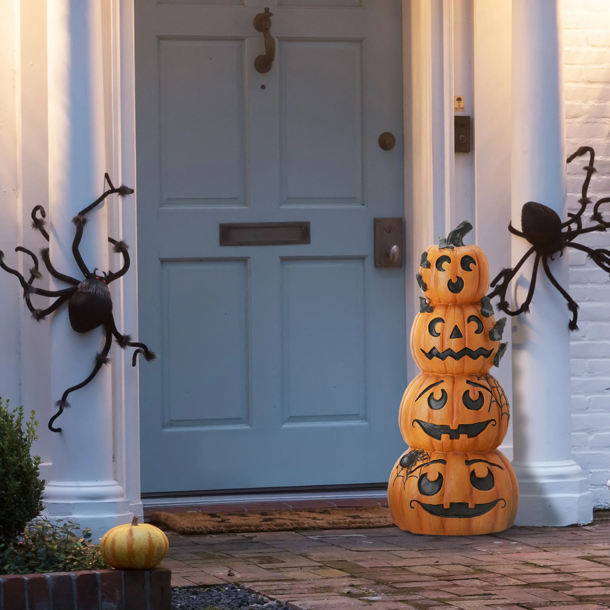 39 in. Halloween Stacked Smiling Jack-O-Lanterns Decoration - Image 2