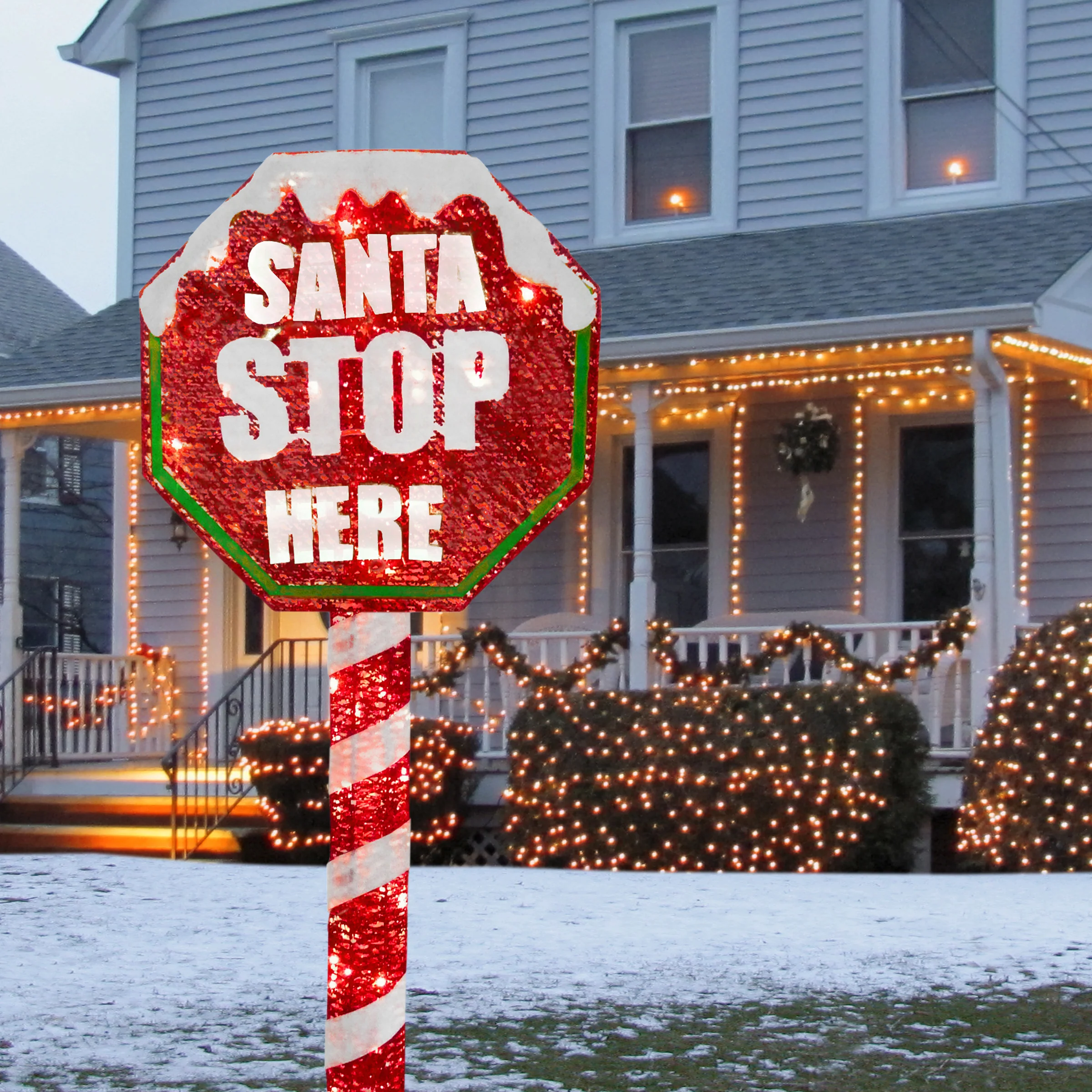 60 in. Stop Sign Decoration with LED Lights, Plug-In - Image 2