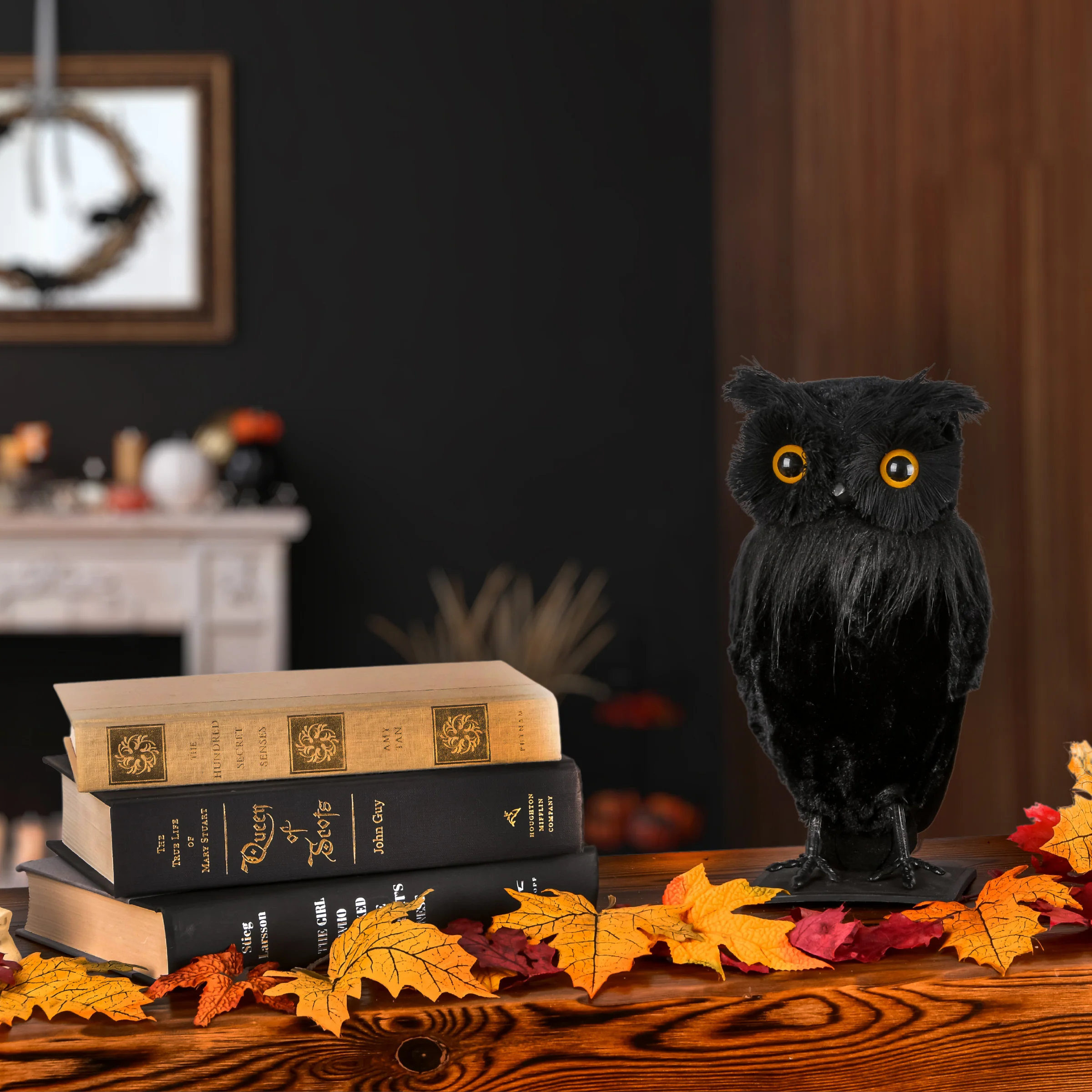 11 in. Halloween Lifelike Owl Tabletop Decoration - Image 2
