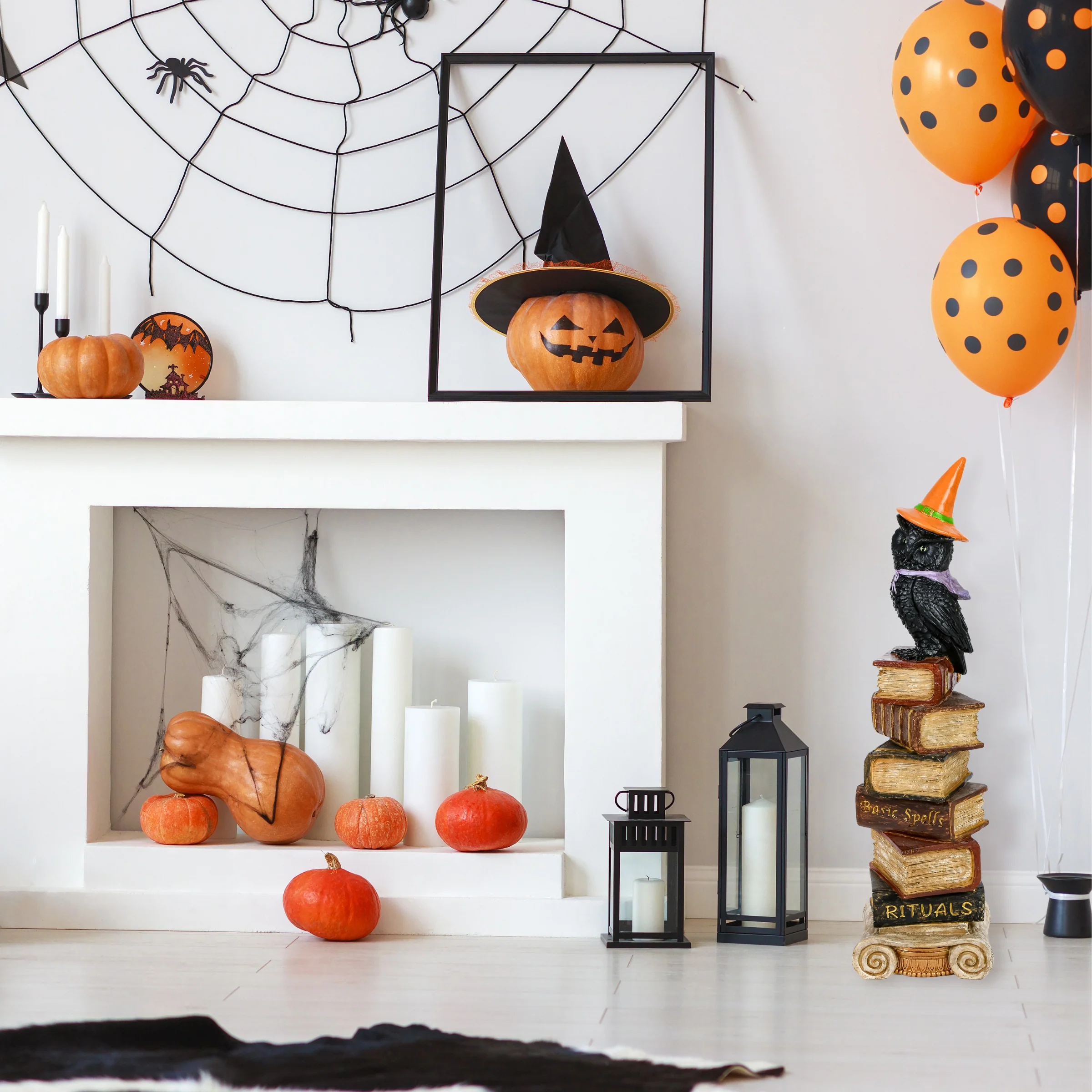 32 in. Halloween Owl on Stacked Books Tabletop Decoration - Image 2