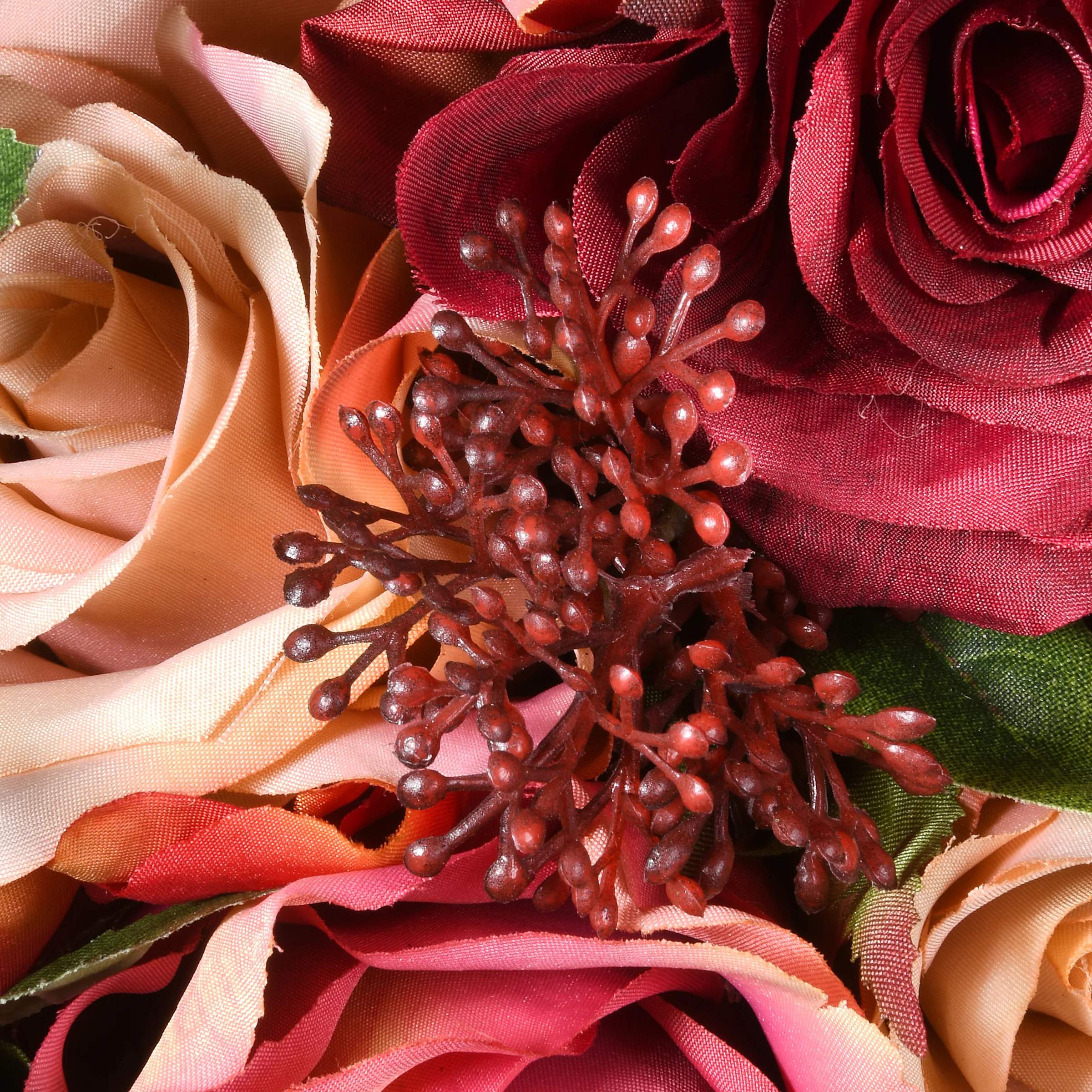 15 in. Decorated Wreath with Mixed Roses - Image 4