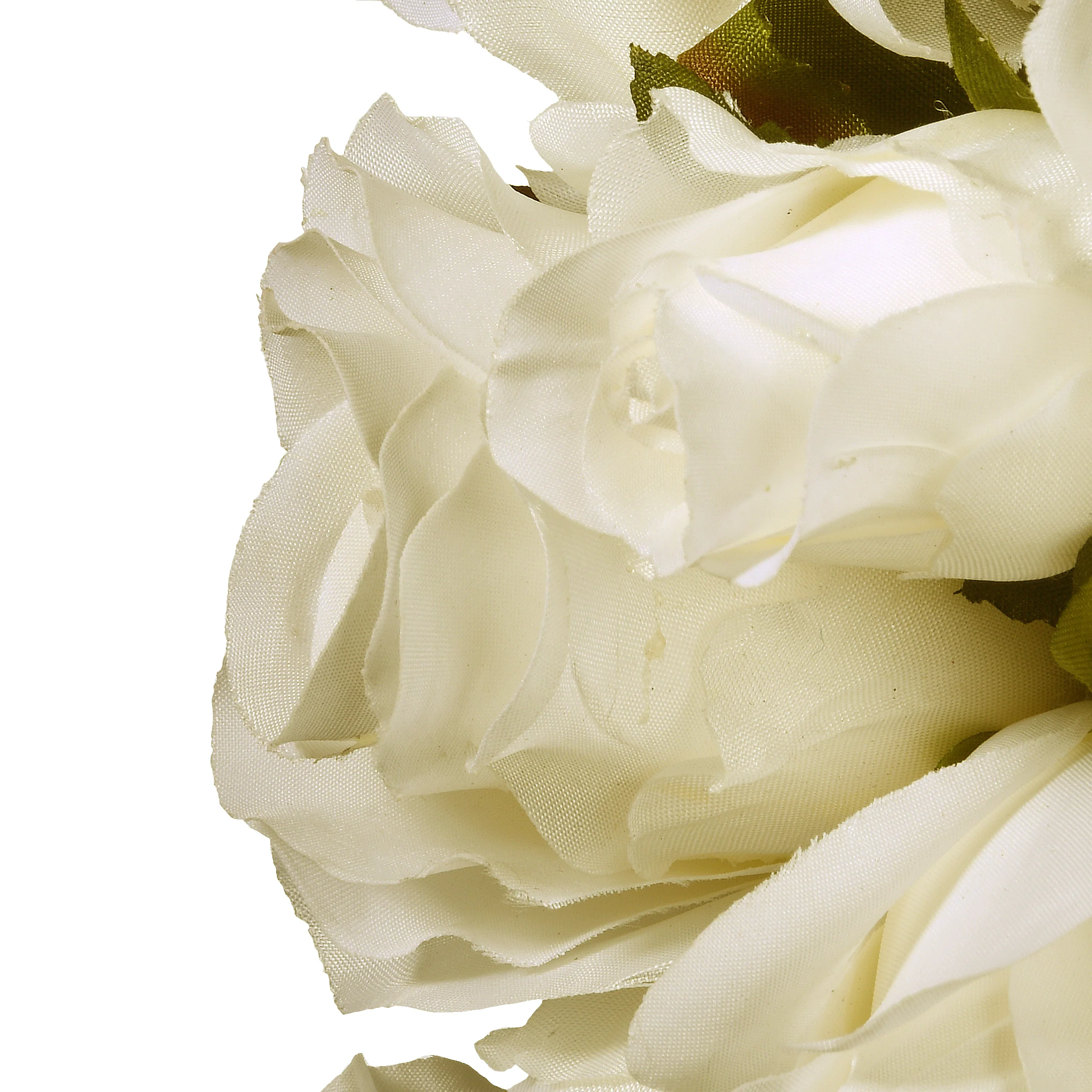 18 in. Valentine's White Roses and Hydrangea Blooms Floral Wreath - Image 3