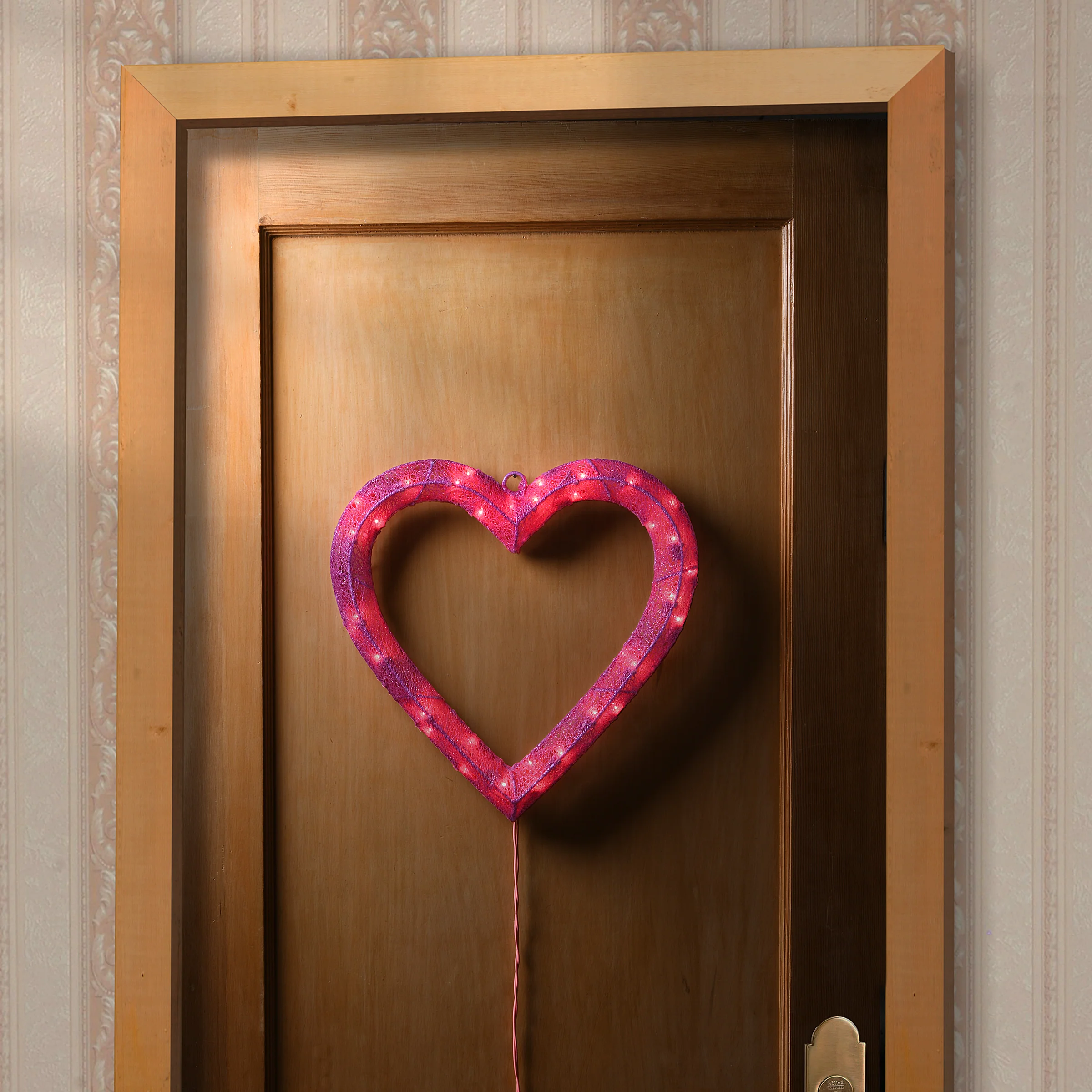 Pre-Lit Pink Heart Decoration, Pink, LED Lights, Valentine's Day Collection, 15 Inches - Image 2