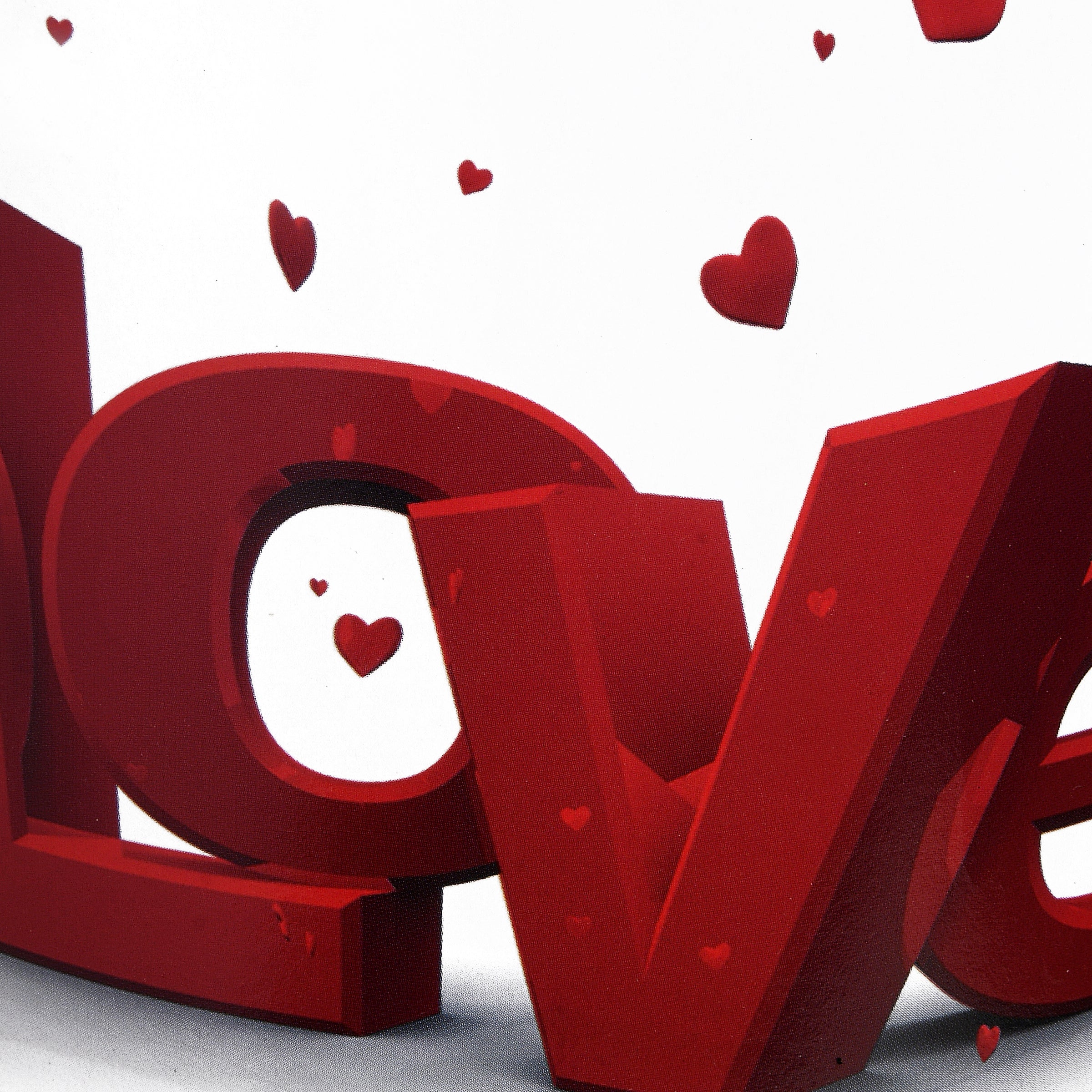 2 Piece Valentine's 'LOVE' Tin Pots Decorated with Red Hearts - Image 3
