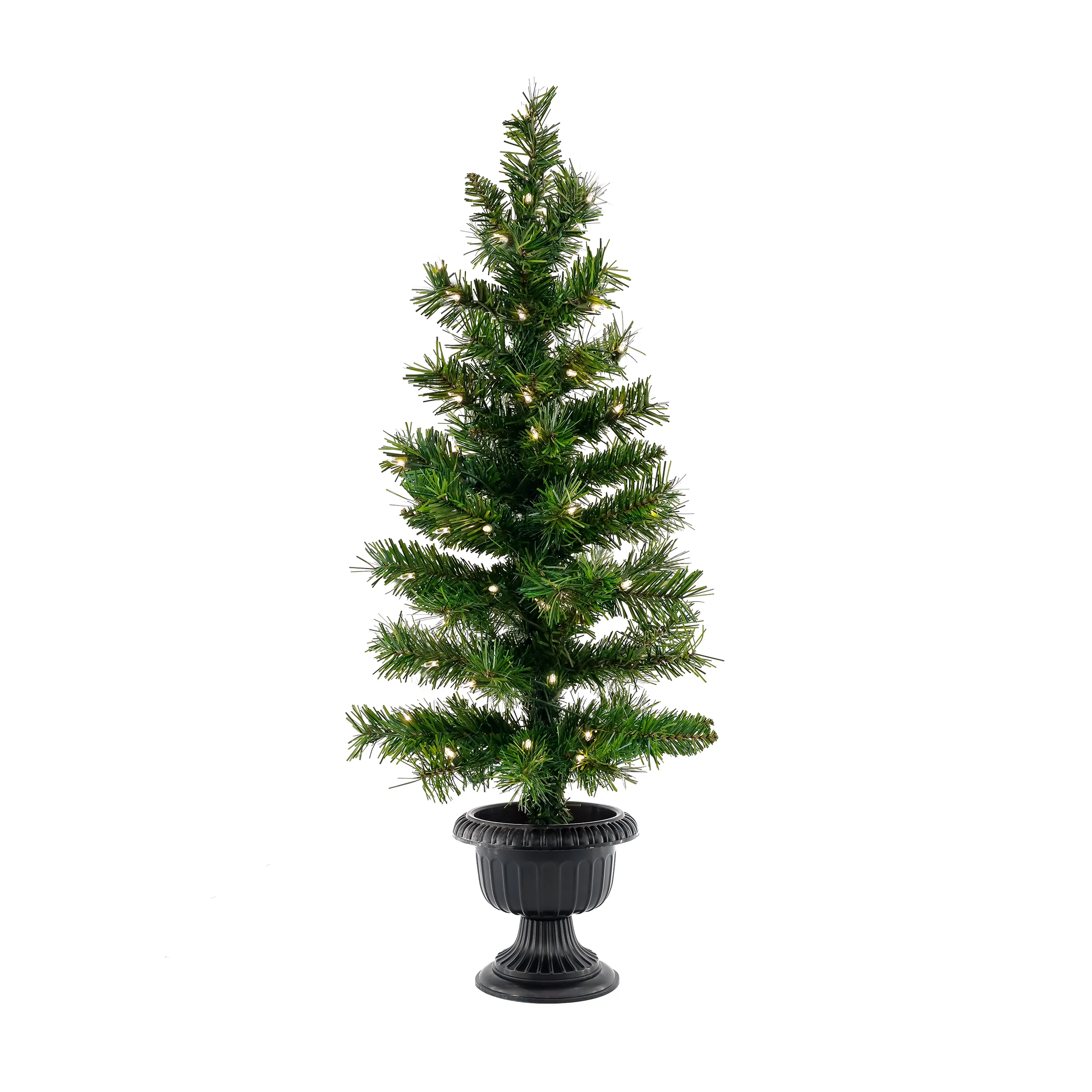 Pre-Lit Warm Welcome Assortment Set of 2 Entrance Trees, 1 Wreath, Plug-In - Image 5